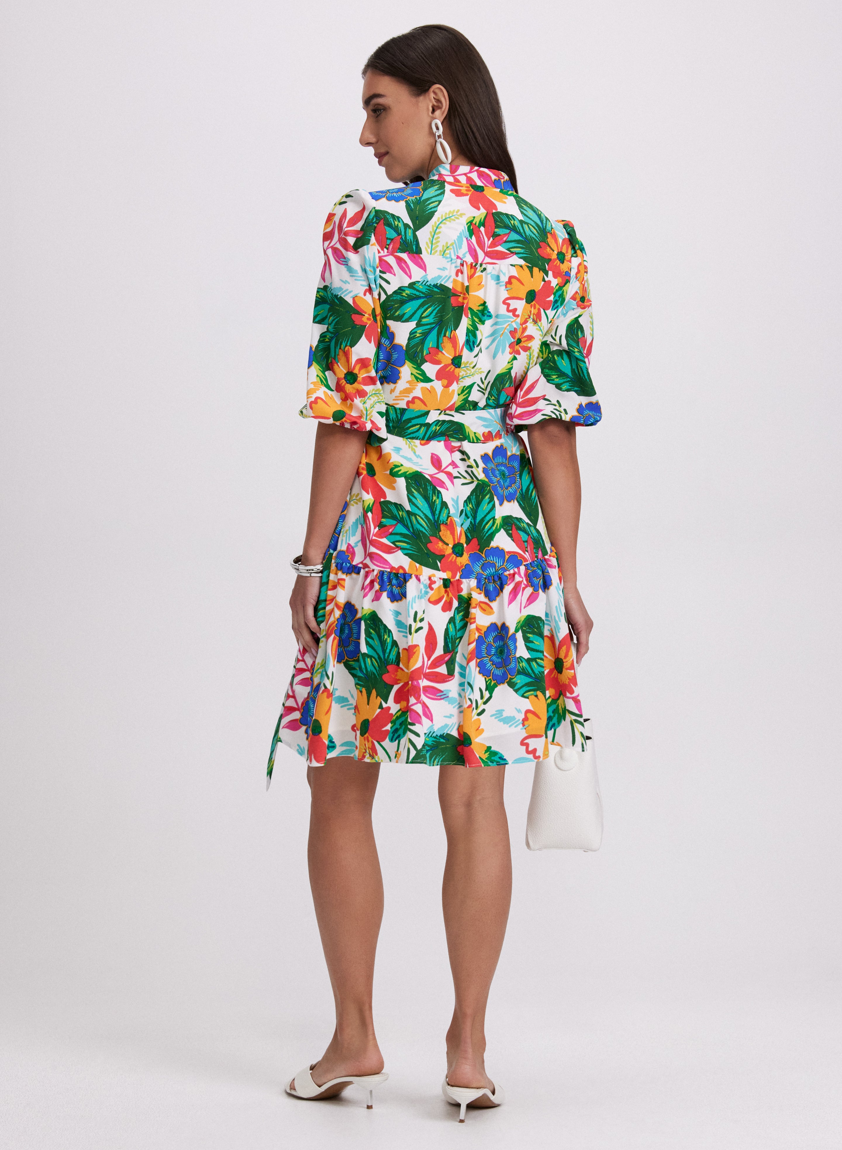 Tropical Floral Print Dress