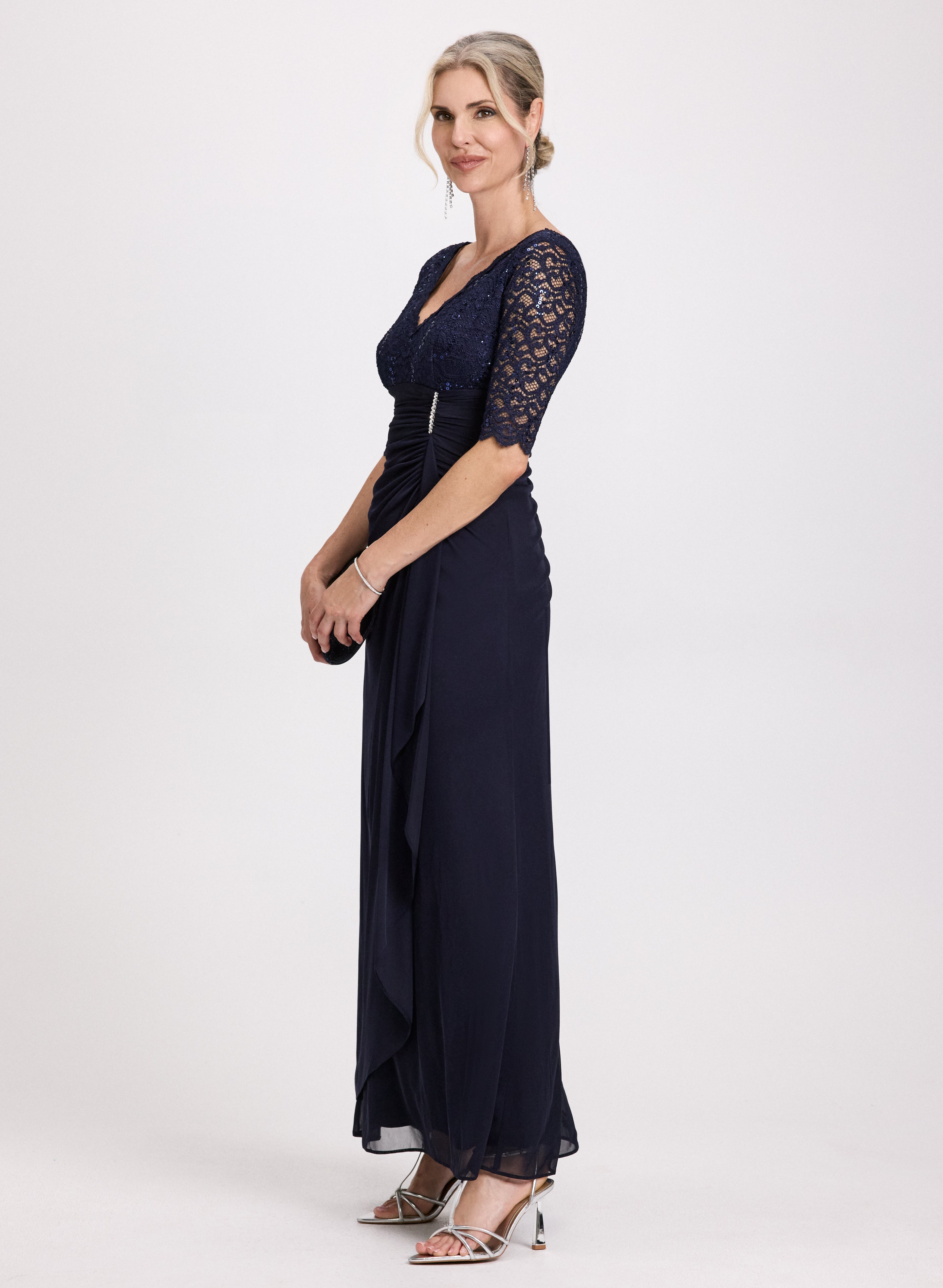 Lace Detail Evening Dress