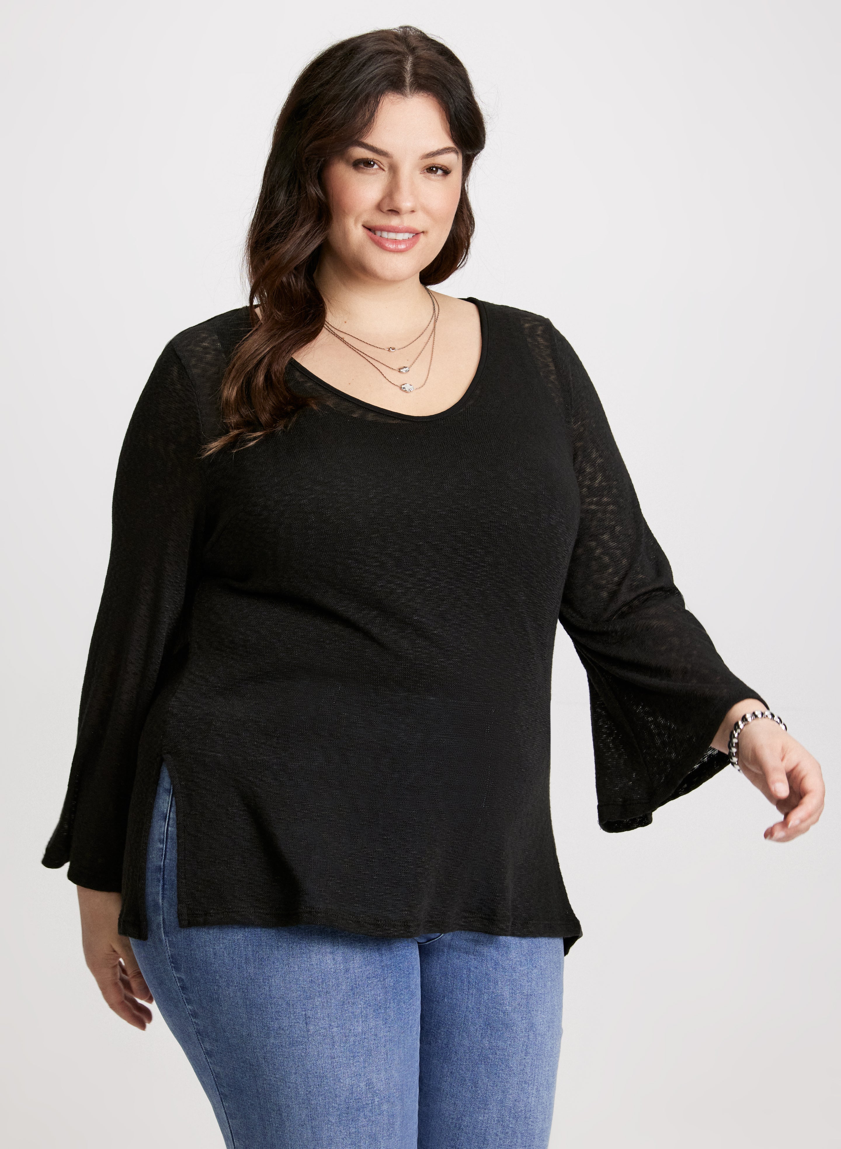 Flared Sleeves Lightweight Top