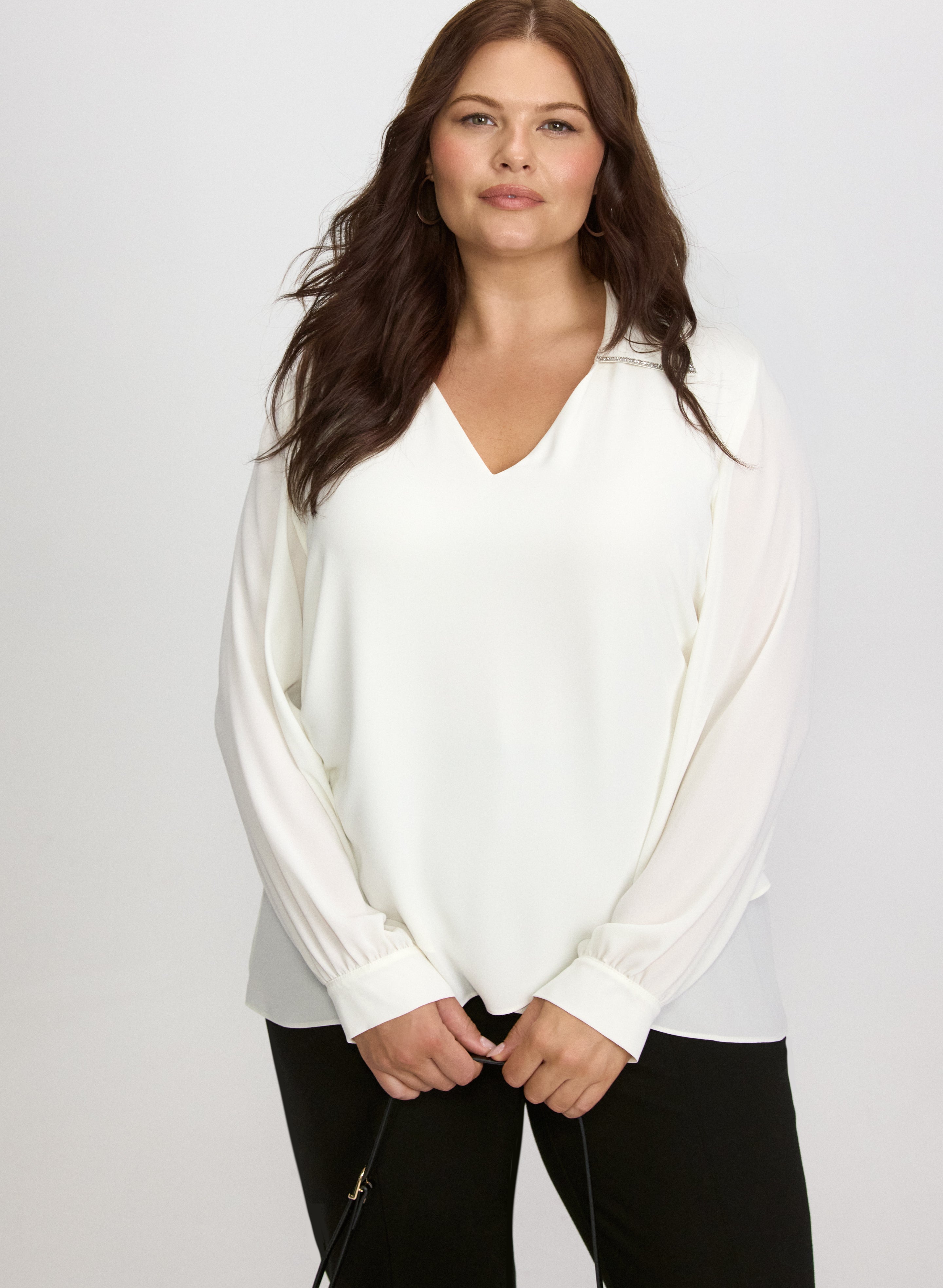 Joseph Ribkoff - Rhinestone Trim Blouse