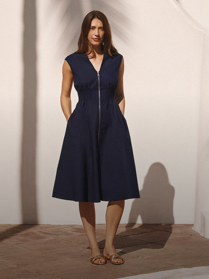 Zip Fit & Flare Dress