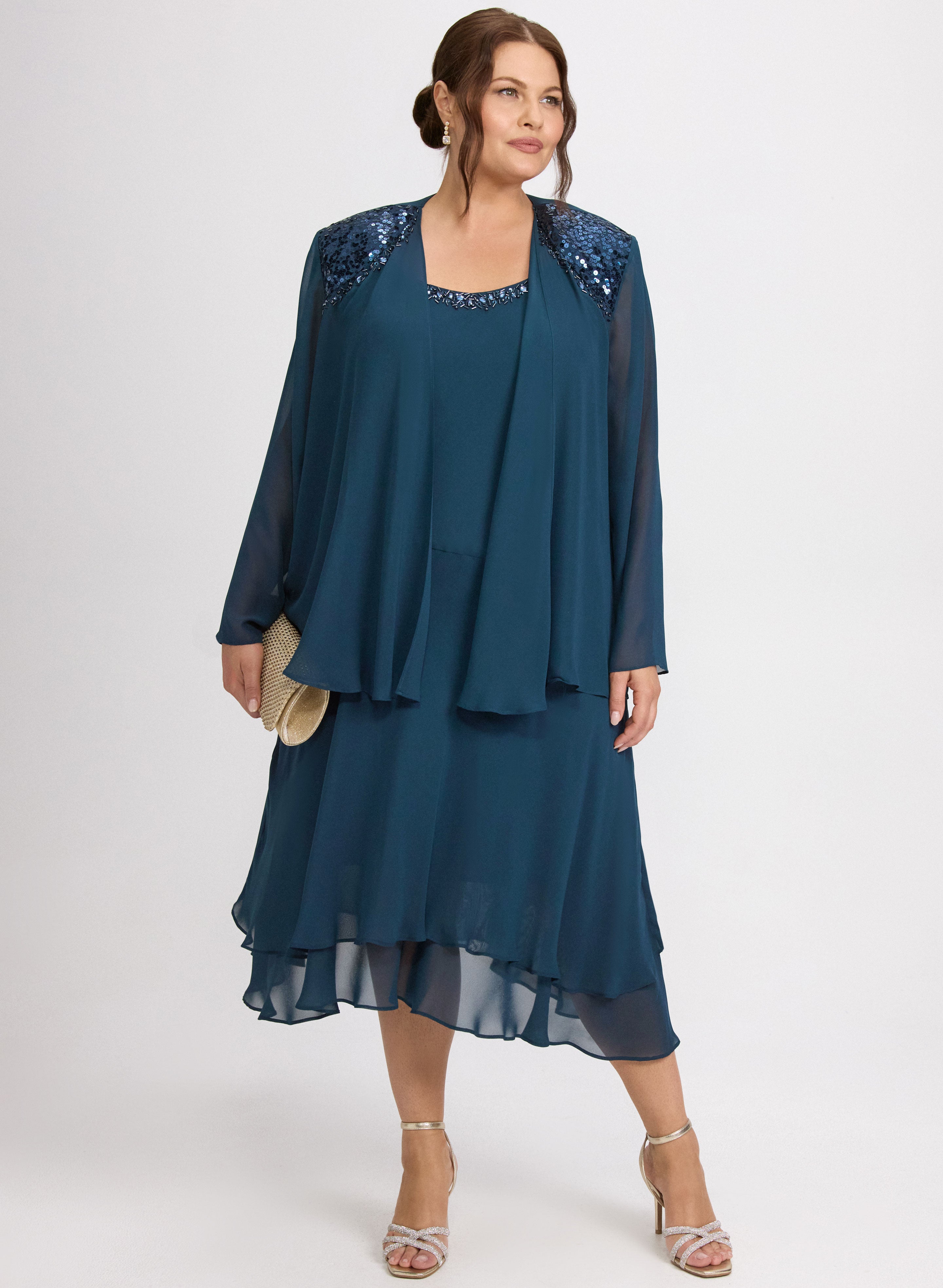 Beaded Dress & Jacket Set