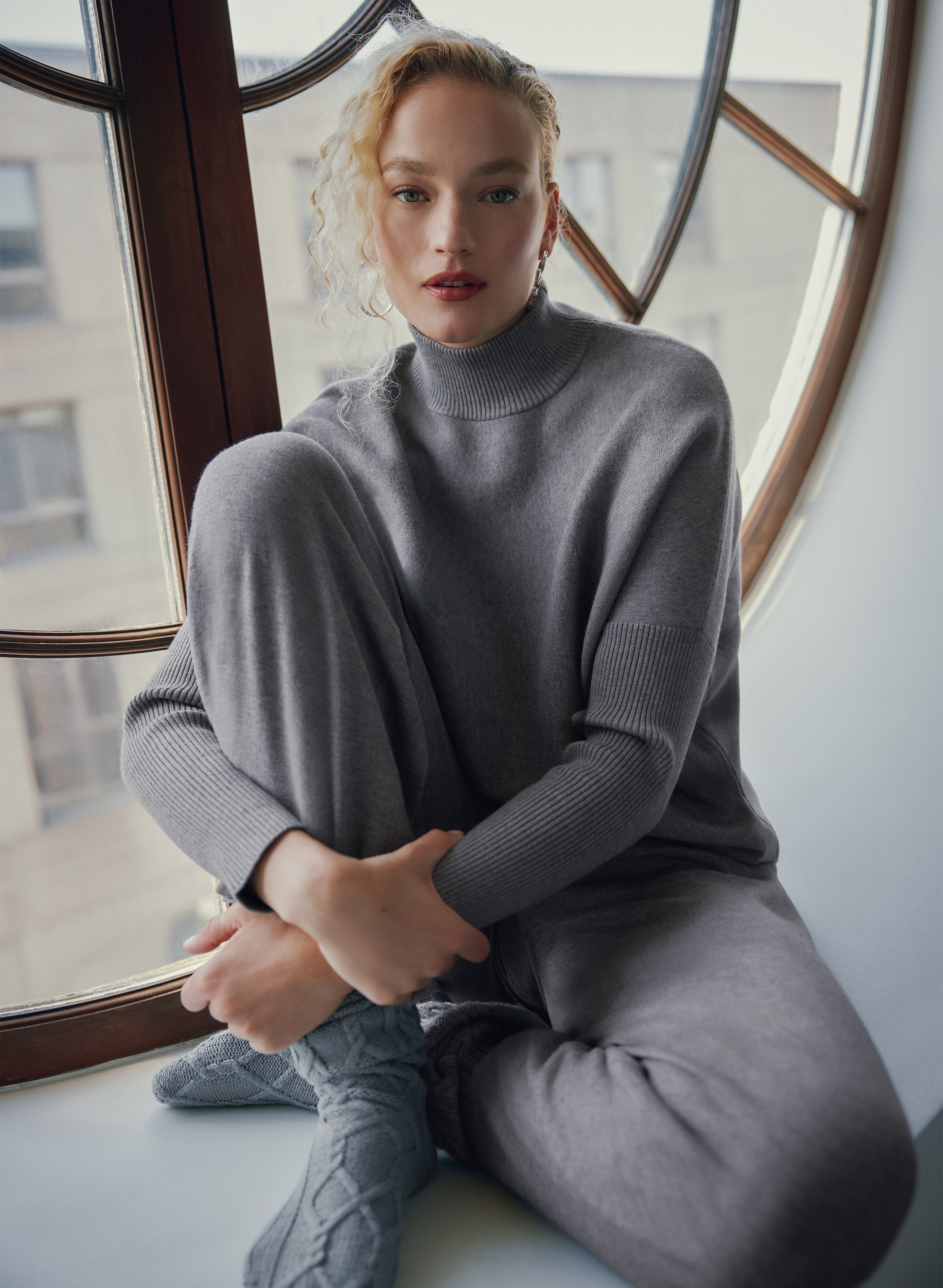 Ribbed Mock Neck Sweater
