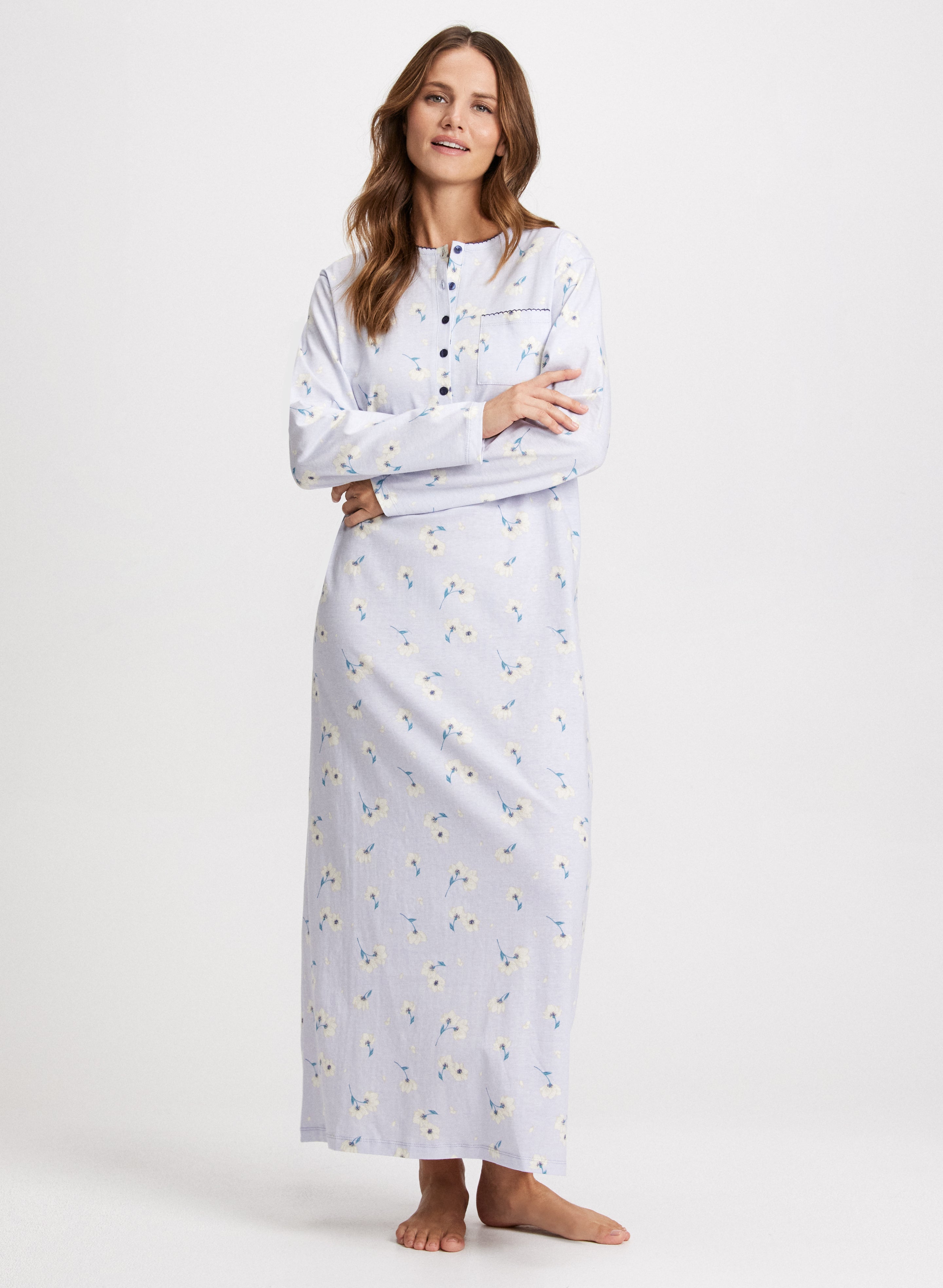 Long Floral Night Gown