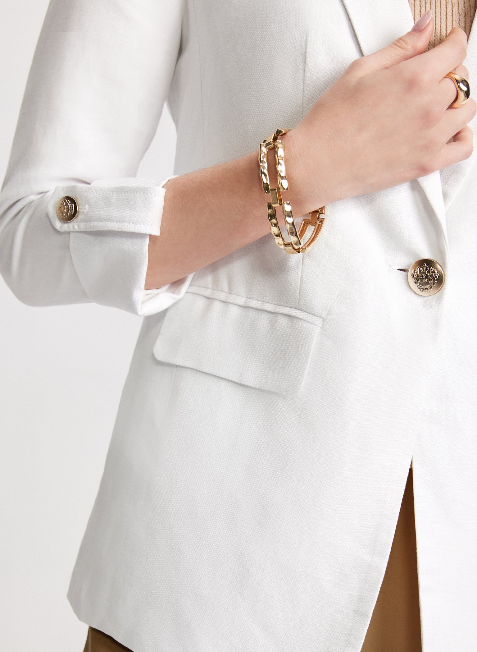 Acetate Tencel Linen Blend Women Blazer