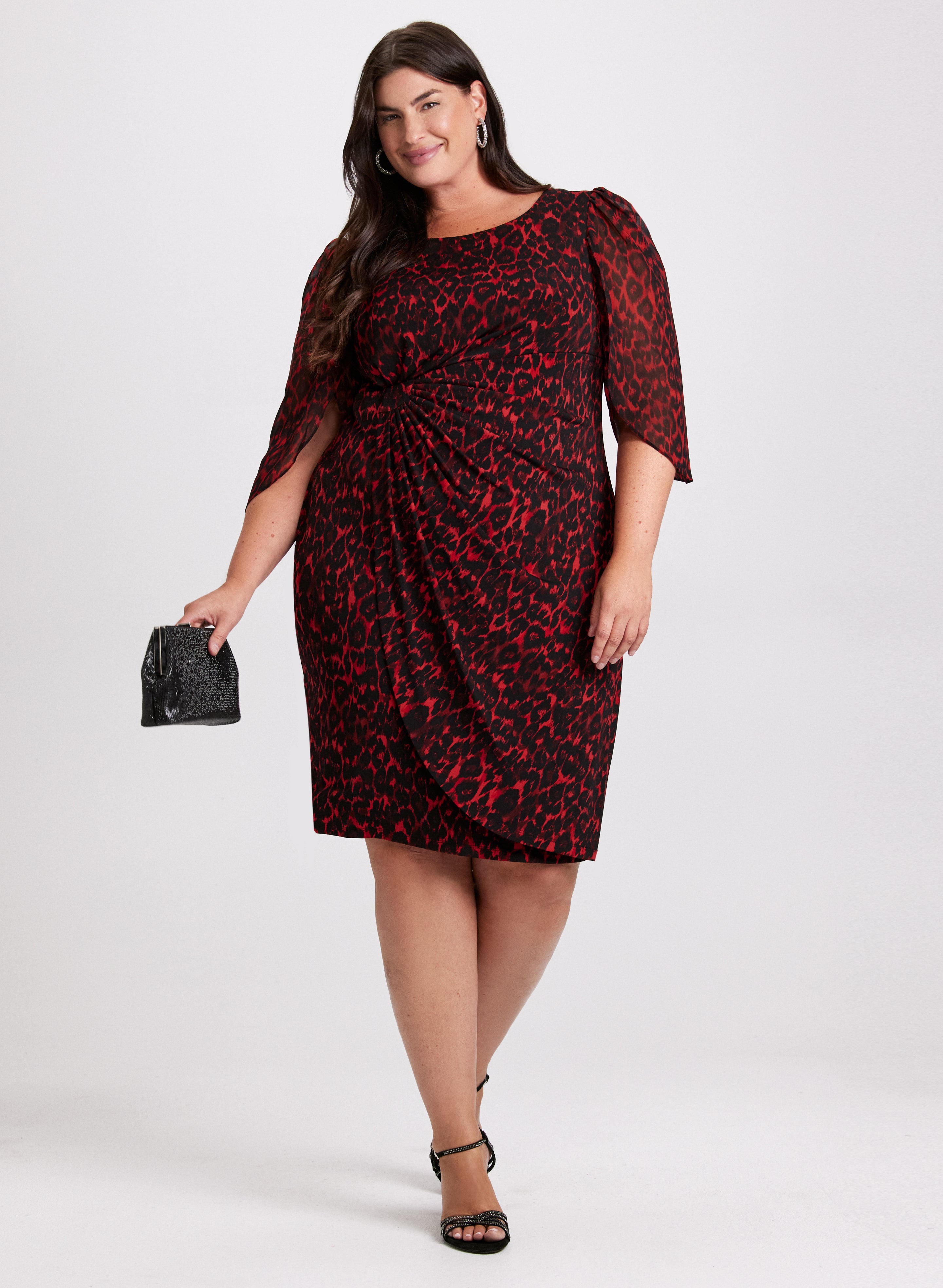 Flounced Animal Print Dress Flounced Animal Print Dress