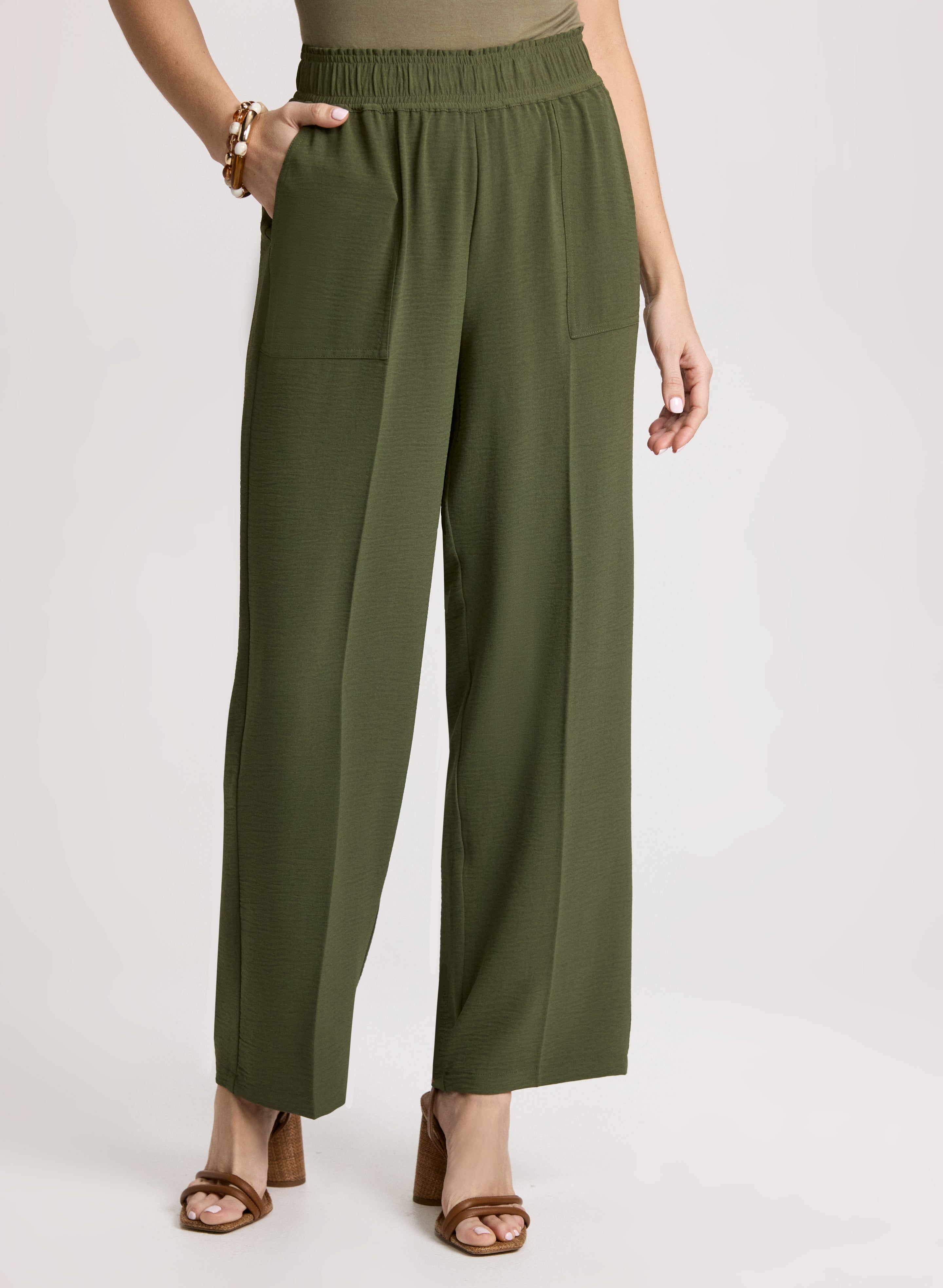 Crepe Pull-On Pants