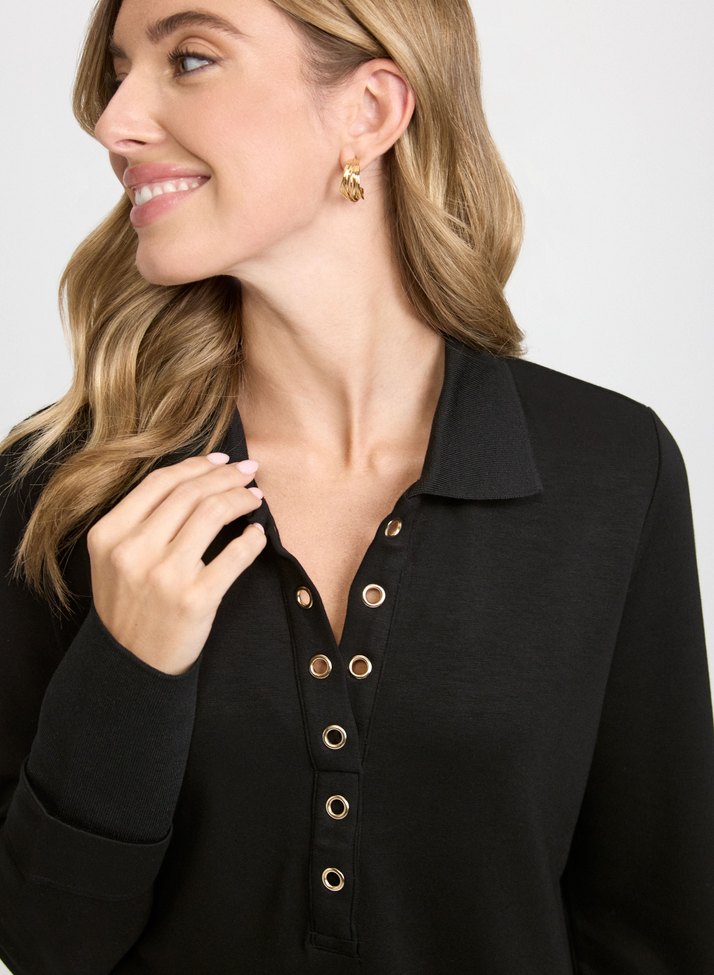 Grommet Placket Top