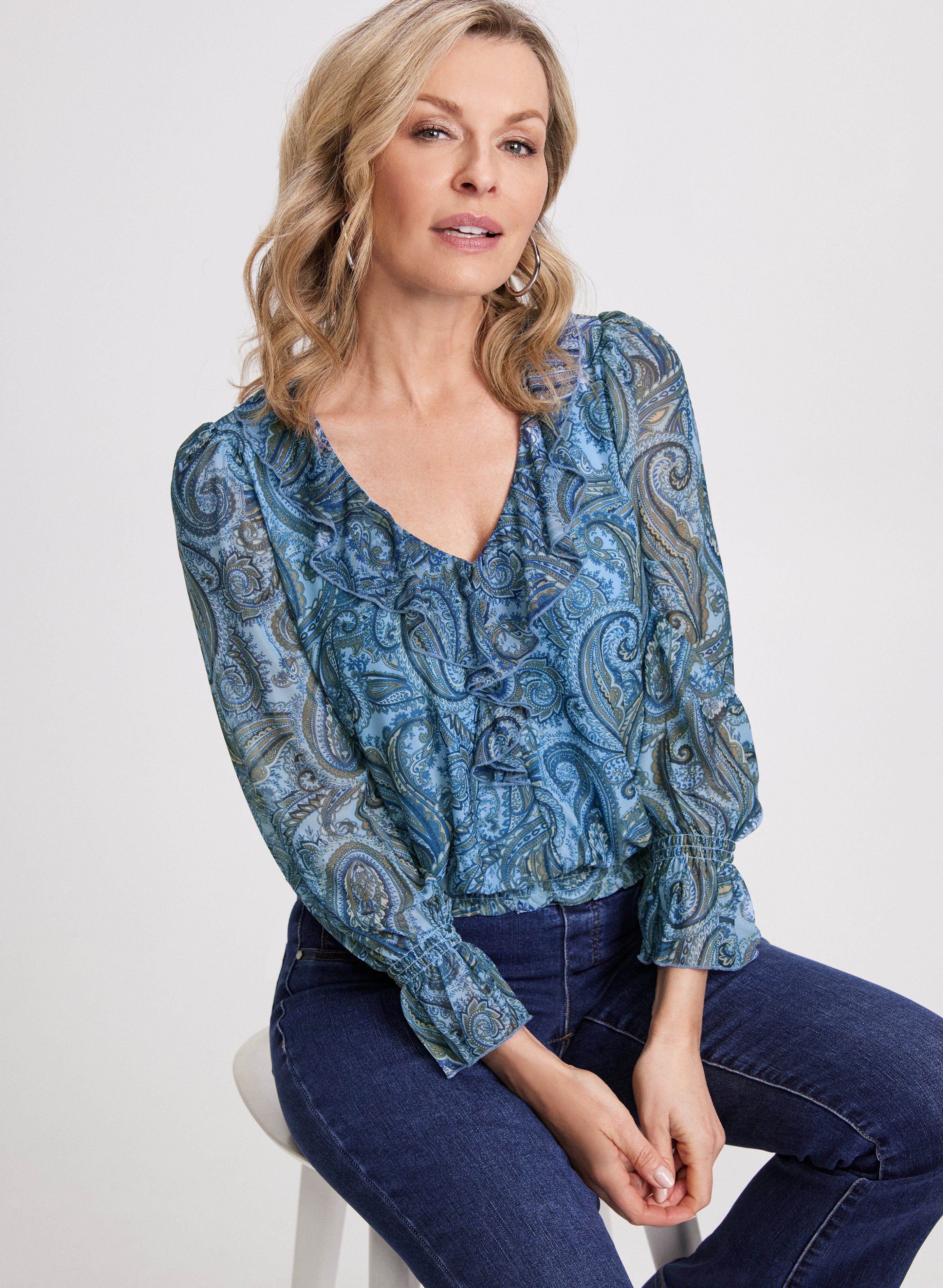 新品入荷 Paisley Blouse Ruffled トップス