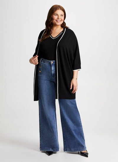 1826 Women's Premium Plus Size Dark Blue/Black Denim Jeans Short