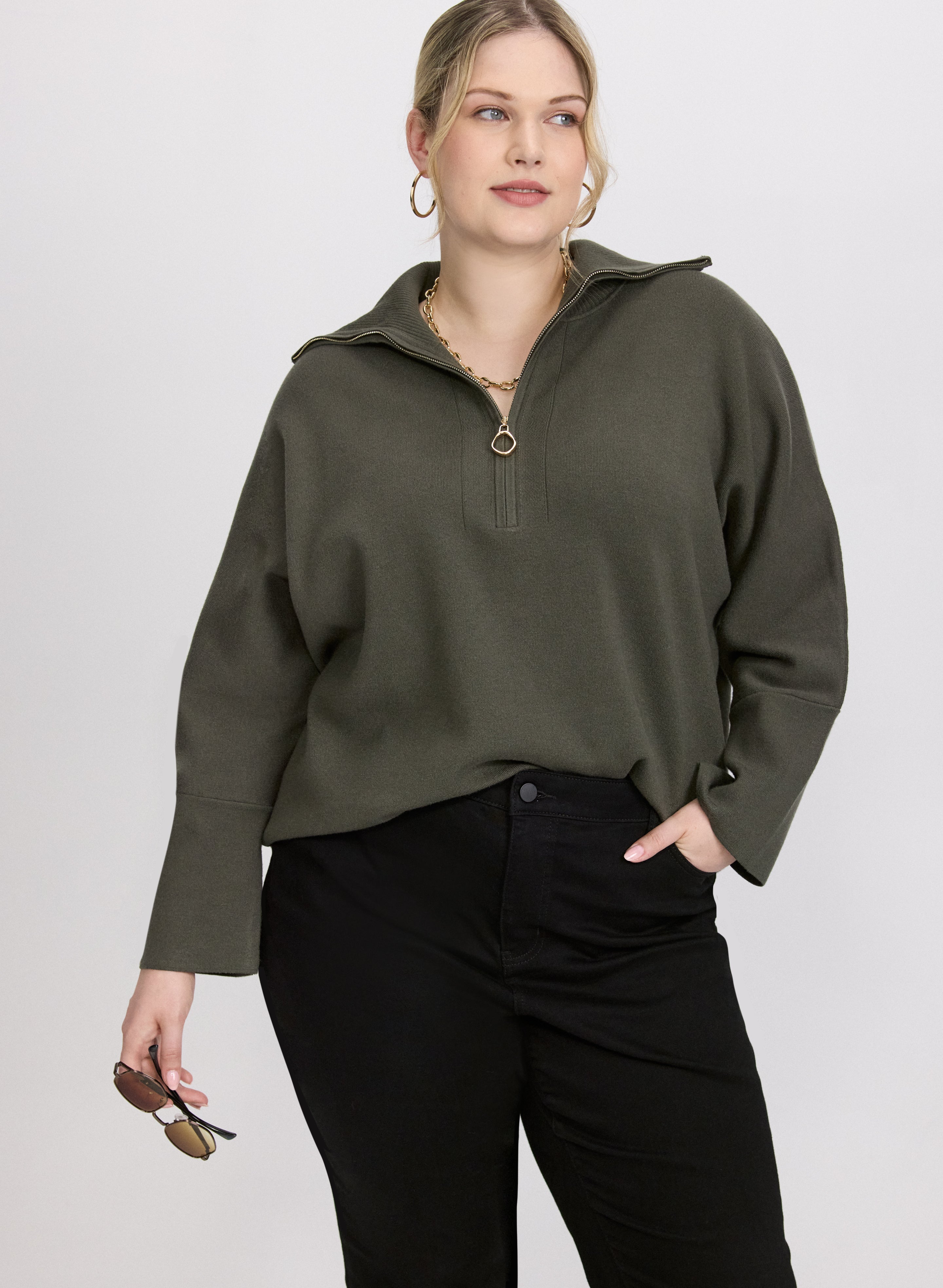 Joseph Ribkoff - Zip-Up Pullover Sweater