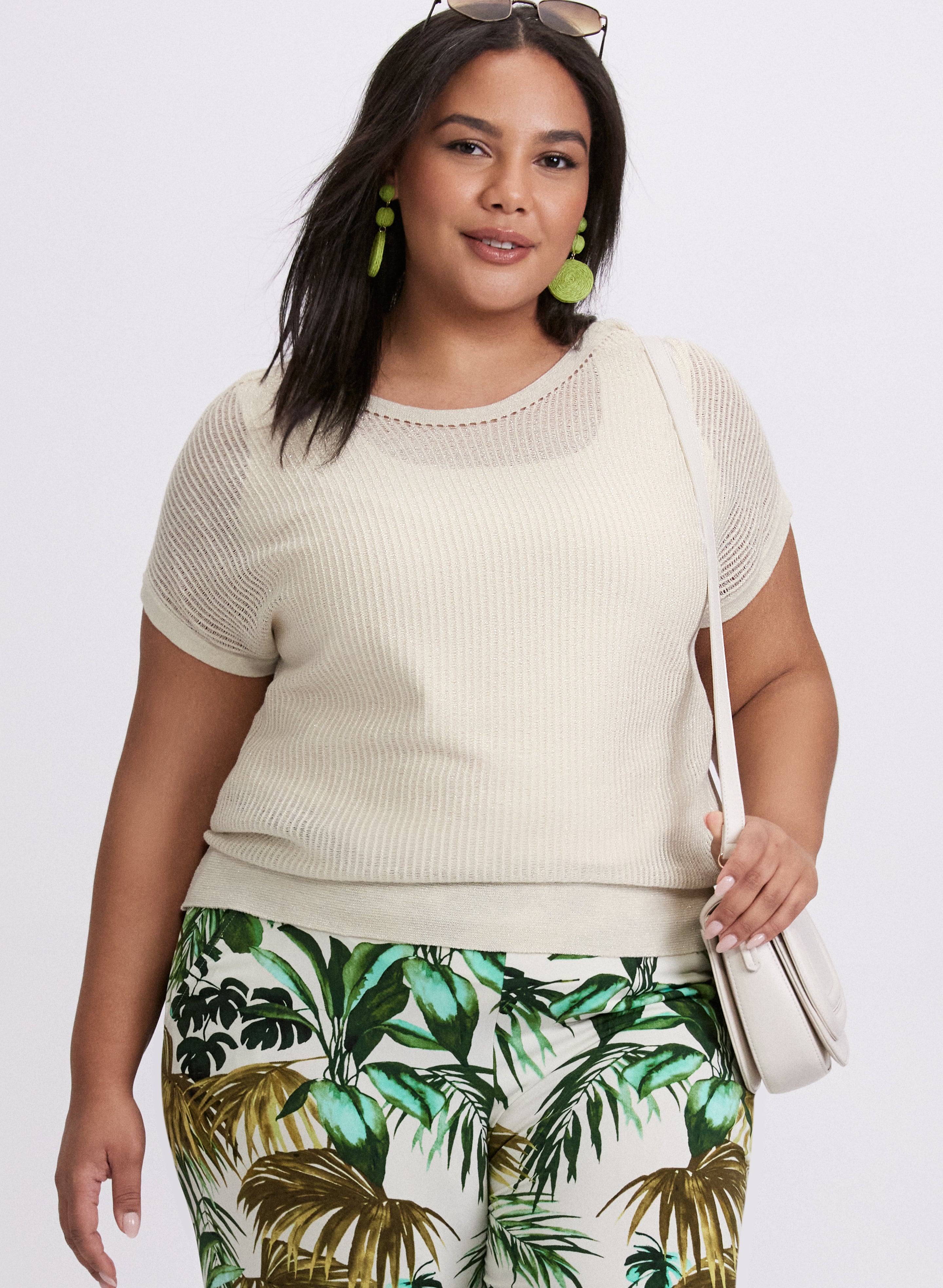 laura Metallic Knit Pullover