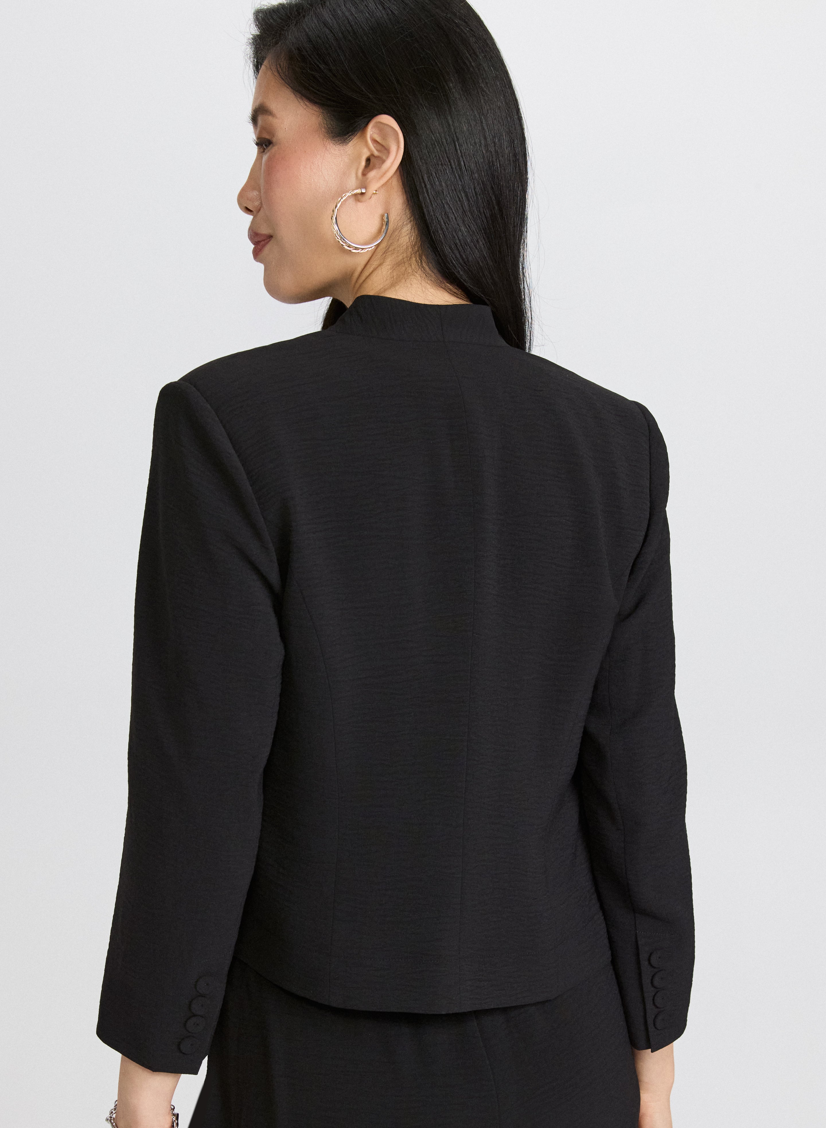 美品 MYLAN Collarless Short Jacket | Noir 美品 MYLAN Collarless