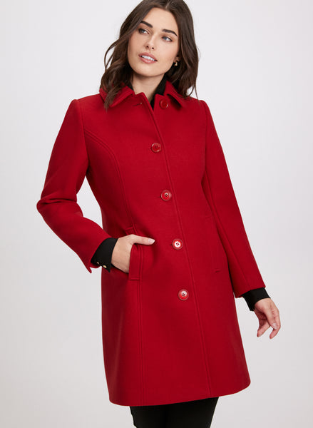 ジャケット・アウター Lausanne Wool Short Coatpink petale M Lausanne Wool Short Coat（ノーカラーコート）｜Her lip to