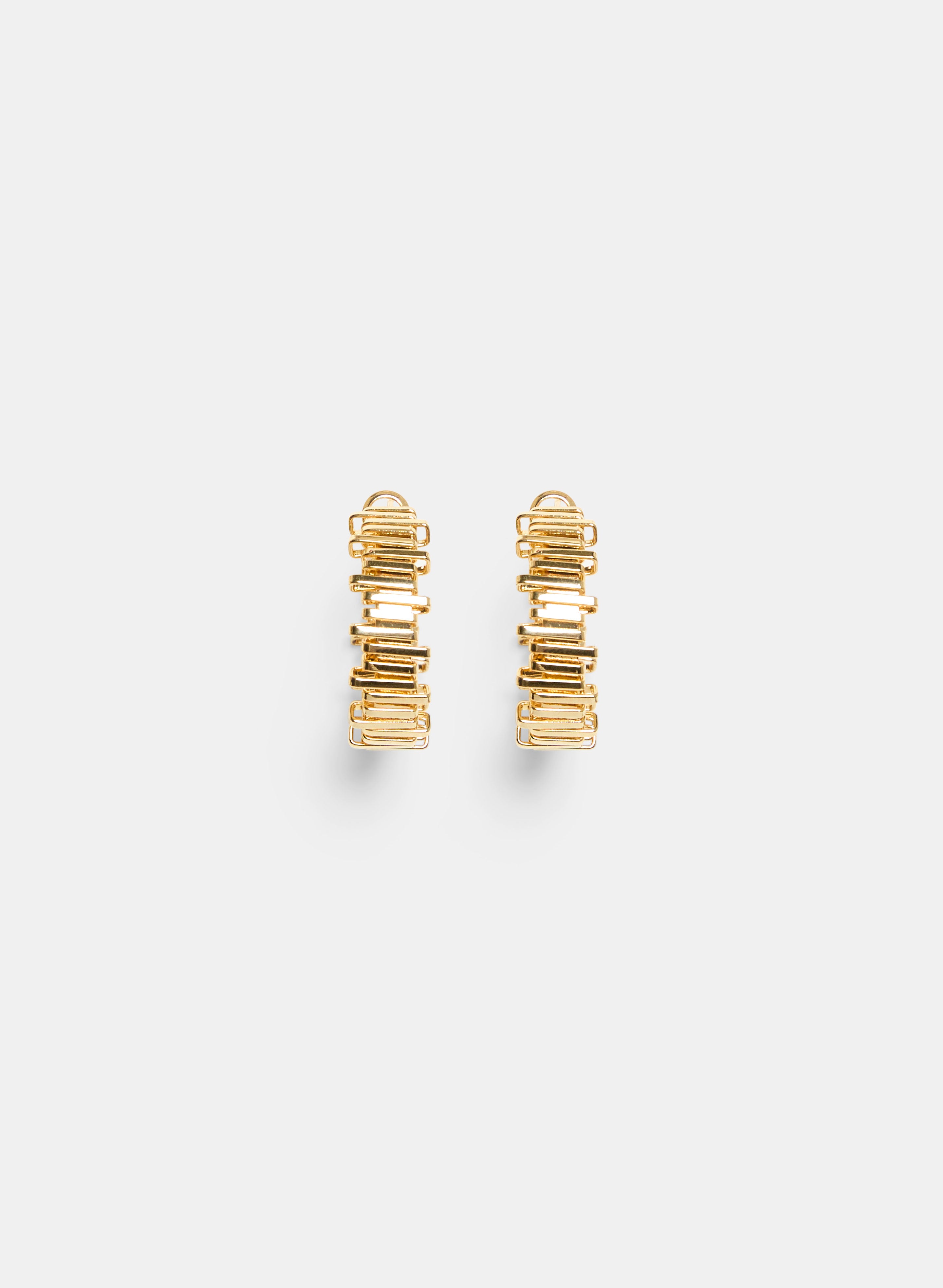 Irregular Link Detail Hoop Earrings