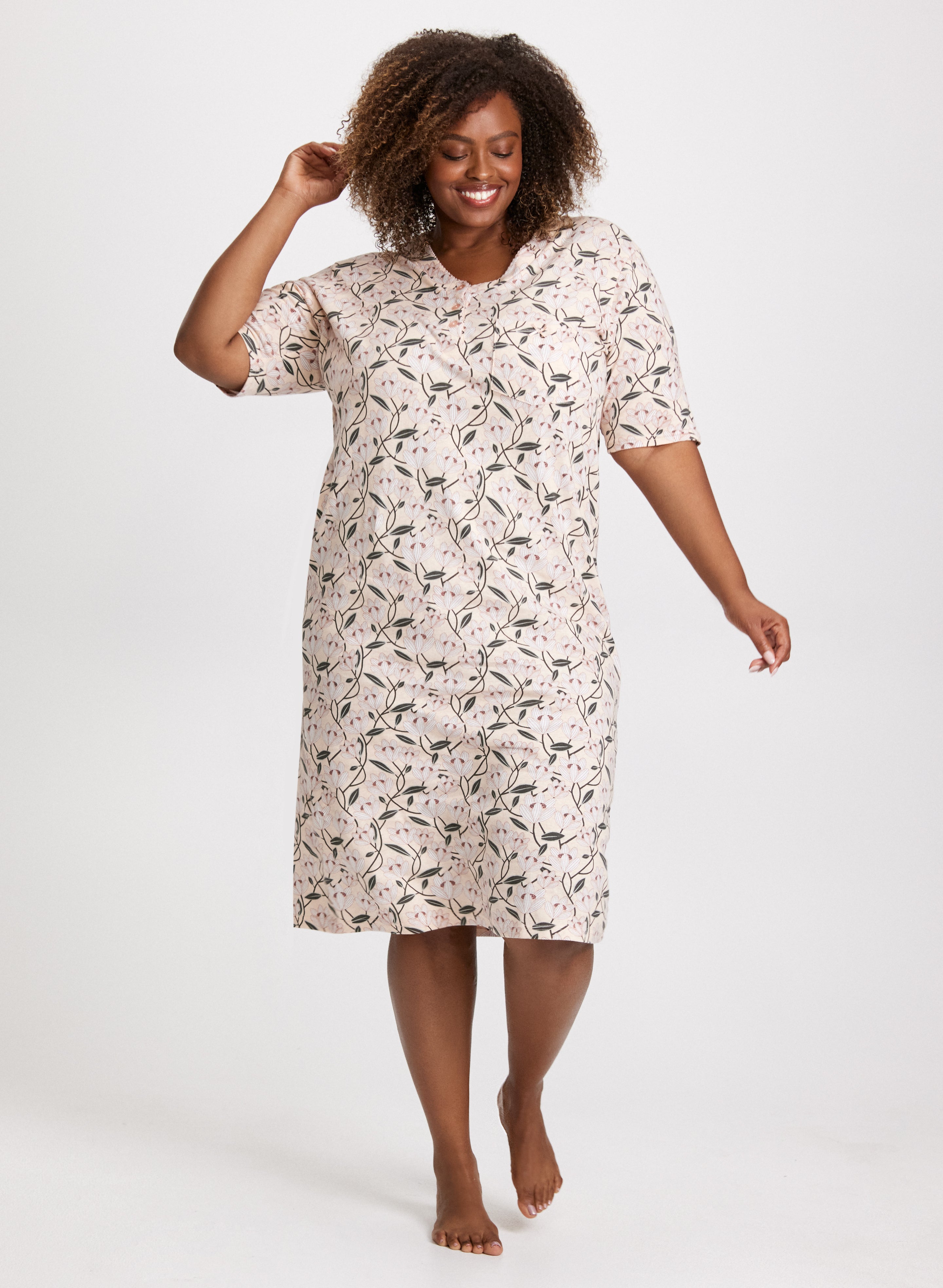 Mixed Print Nightgown