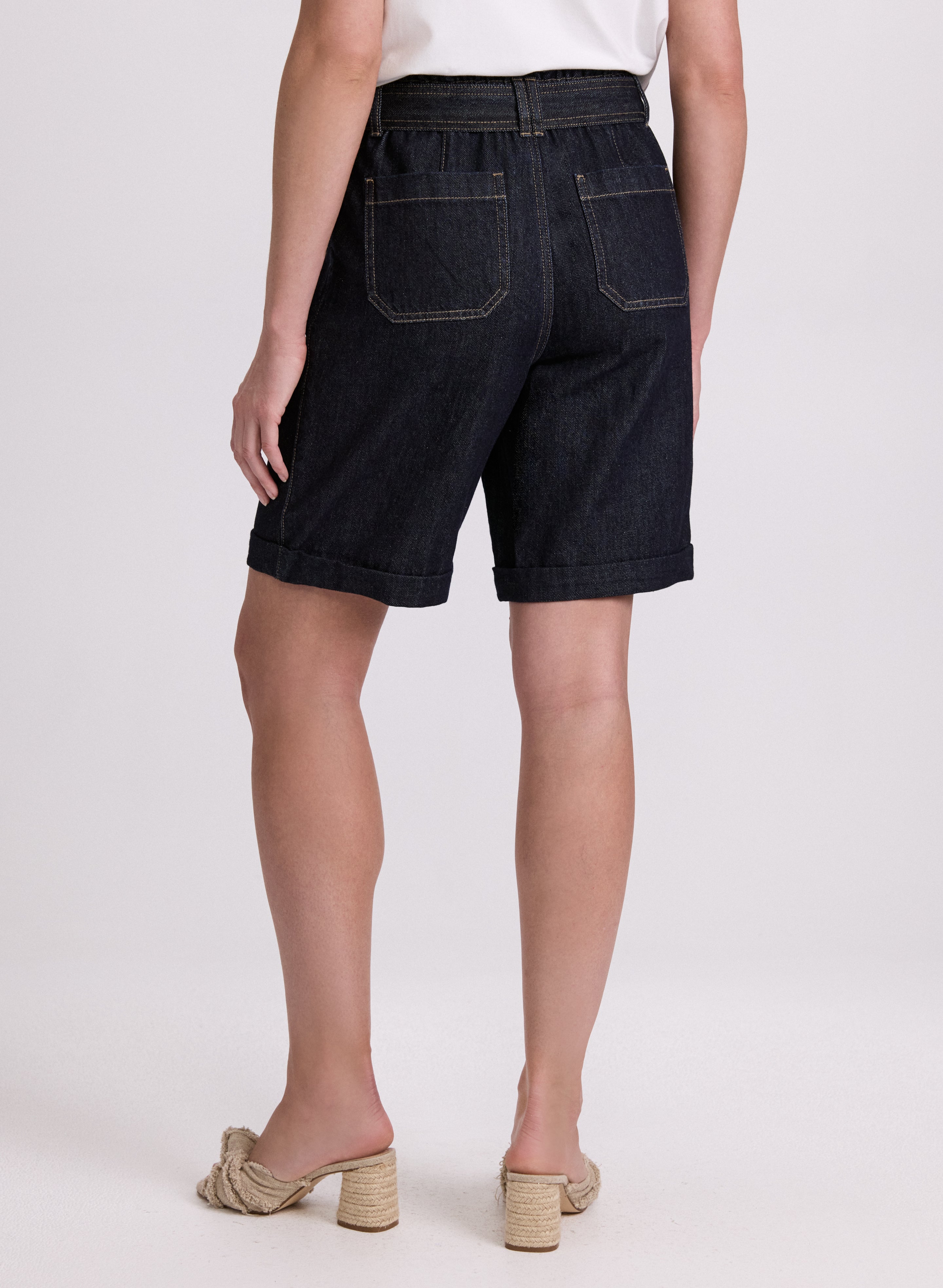 Wide-Leg Jean Shorts