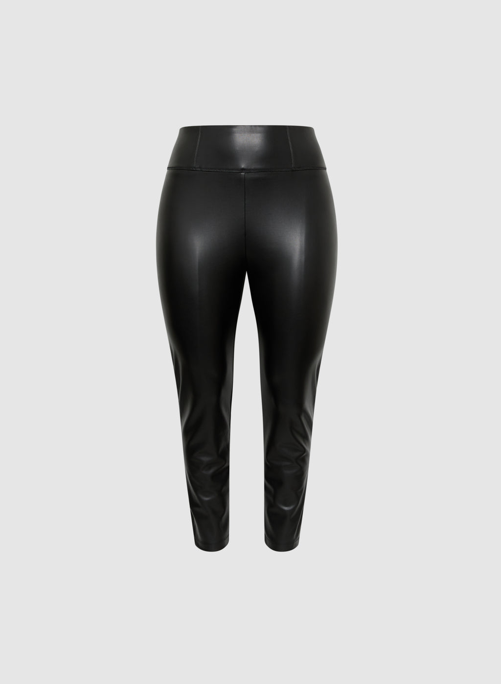 SLEEK-2 VEGAN MID TO HIGH-WAISTED ECO-LEATHER LEGGINGS main image 0