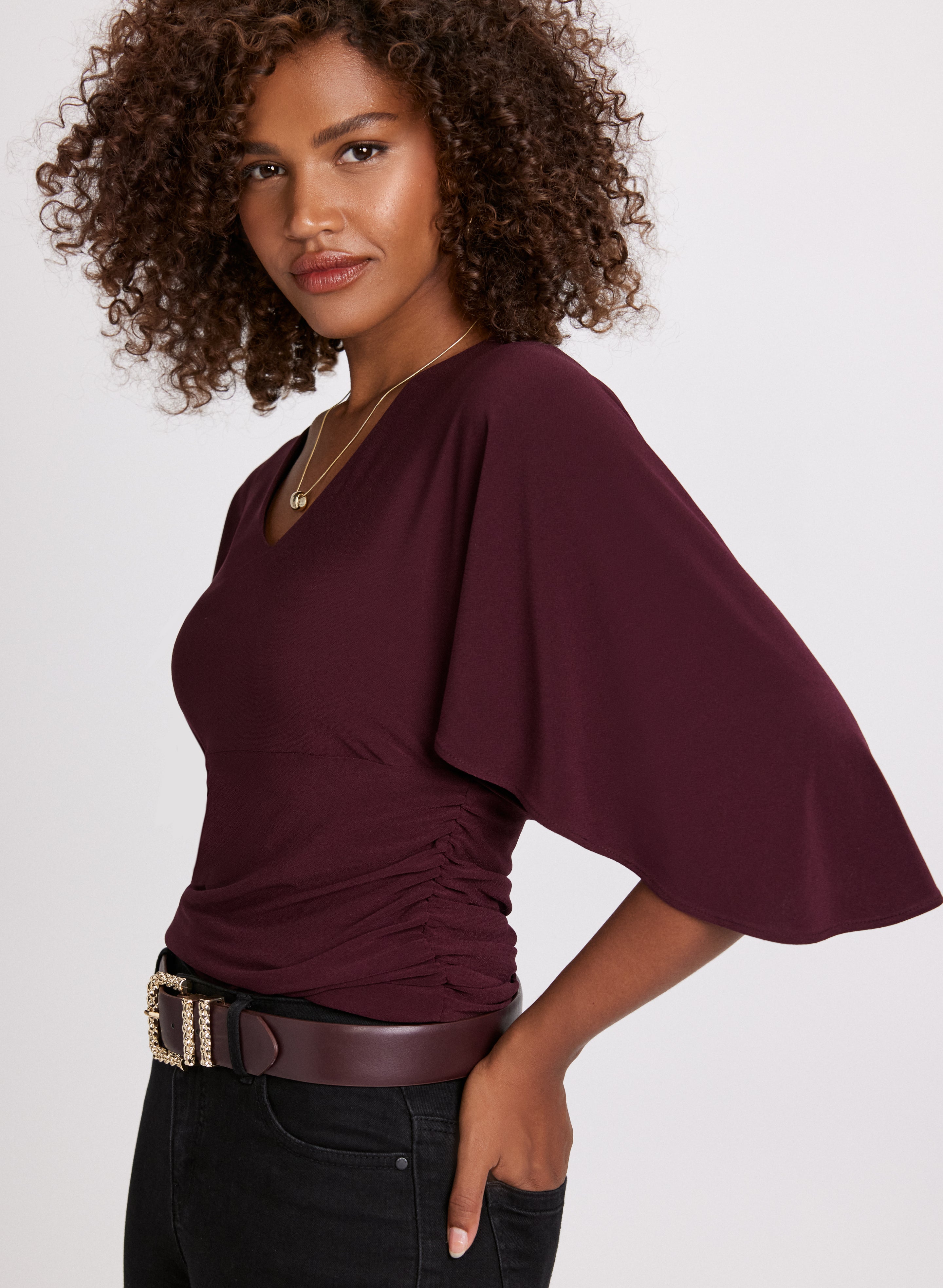 Flared long sleeve top best sale