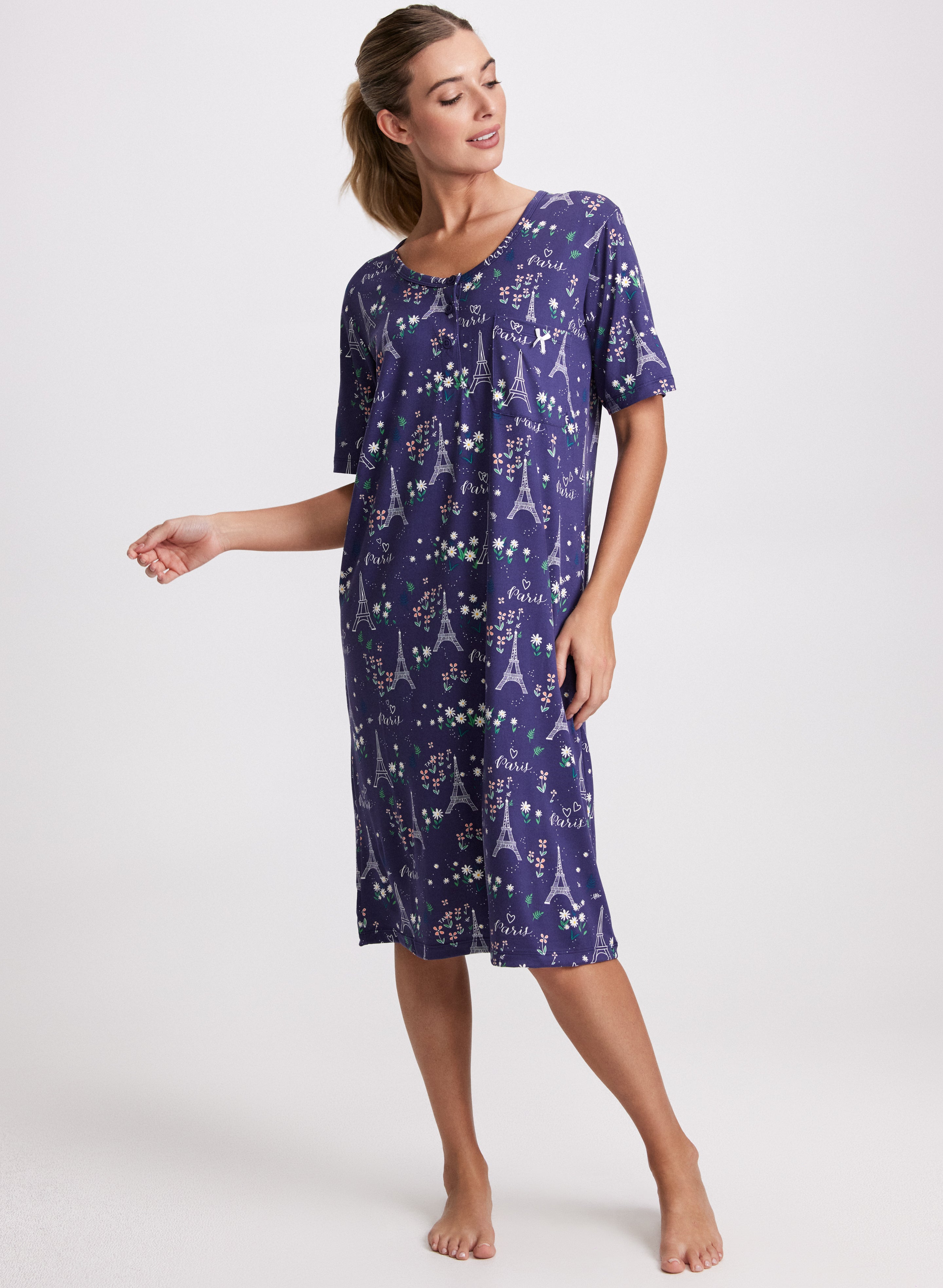 laura Paris Print Nightgown