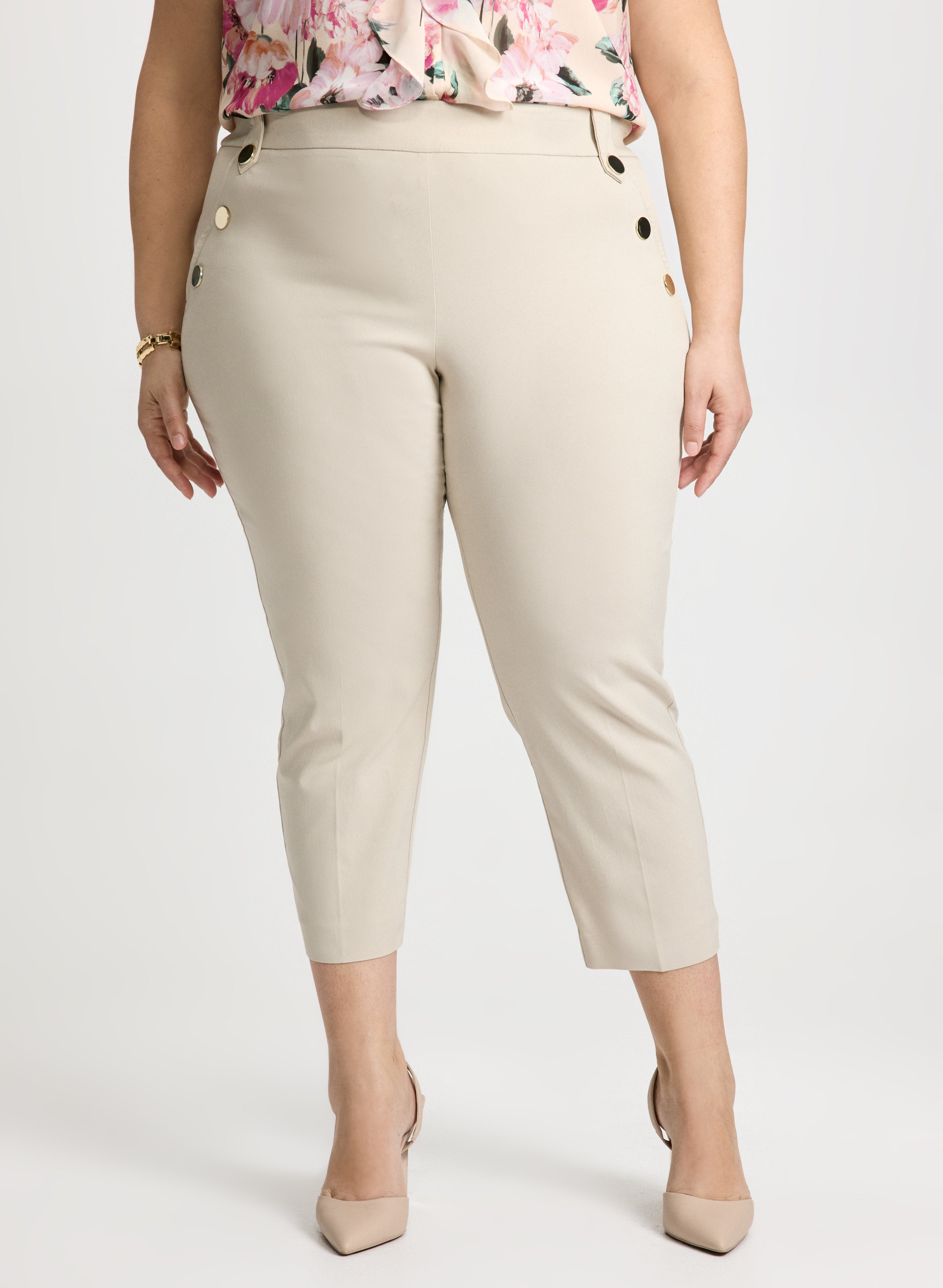 Pull-On Bengaline Ankle Pants