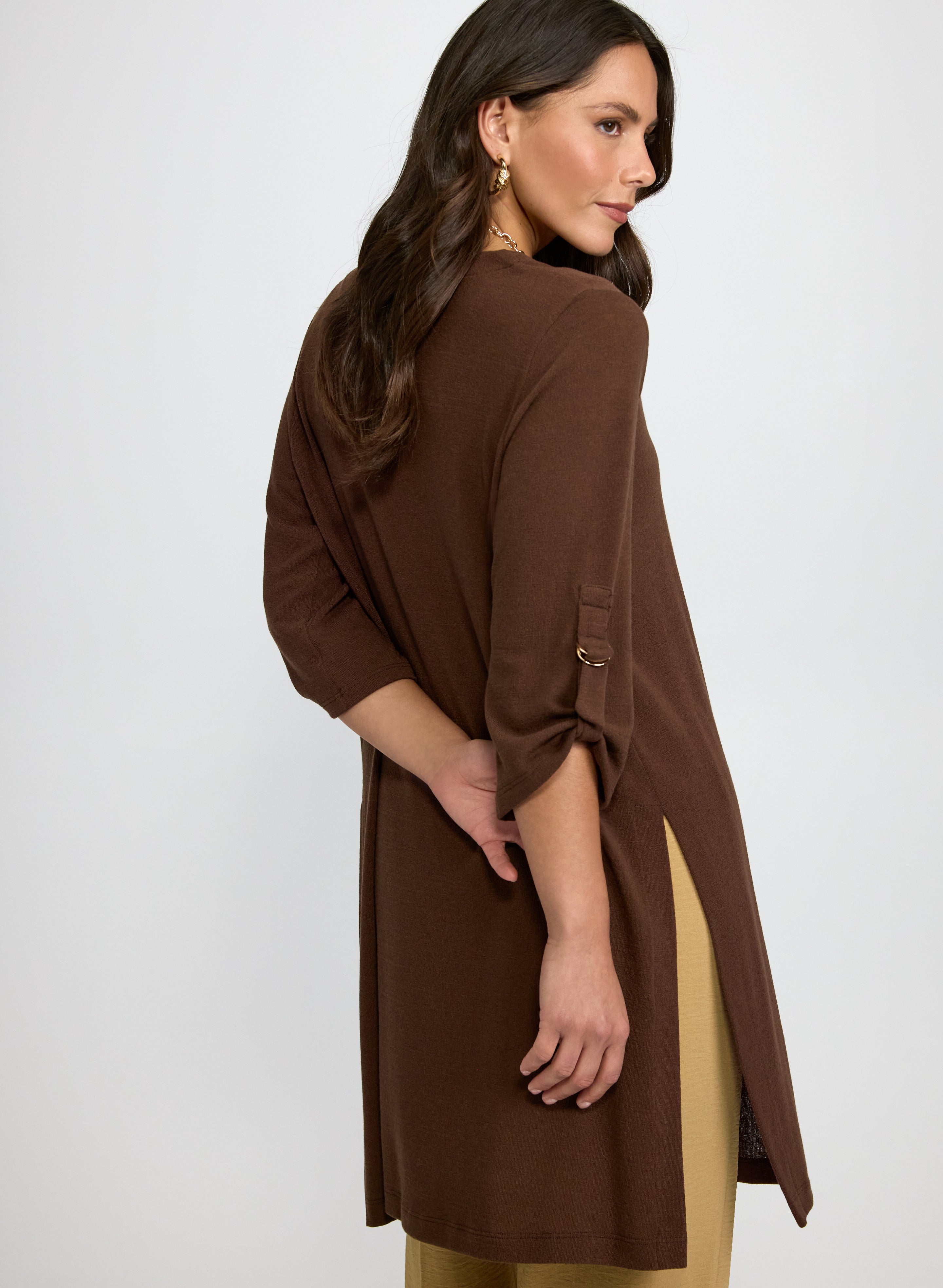 Long Open-Front Cardigan