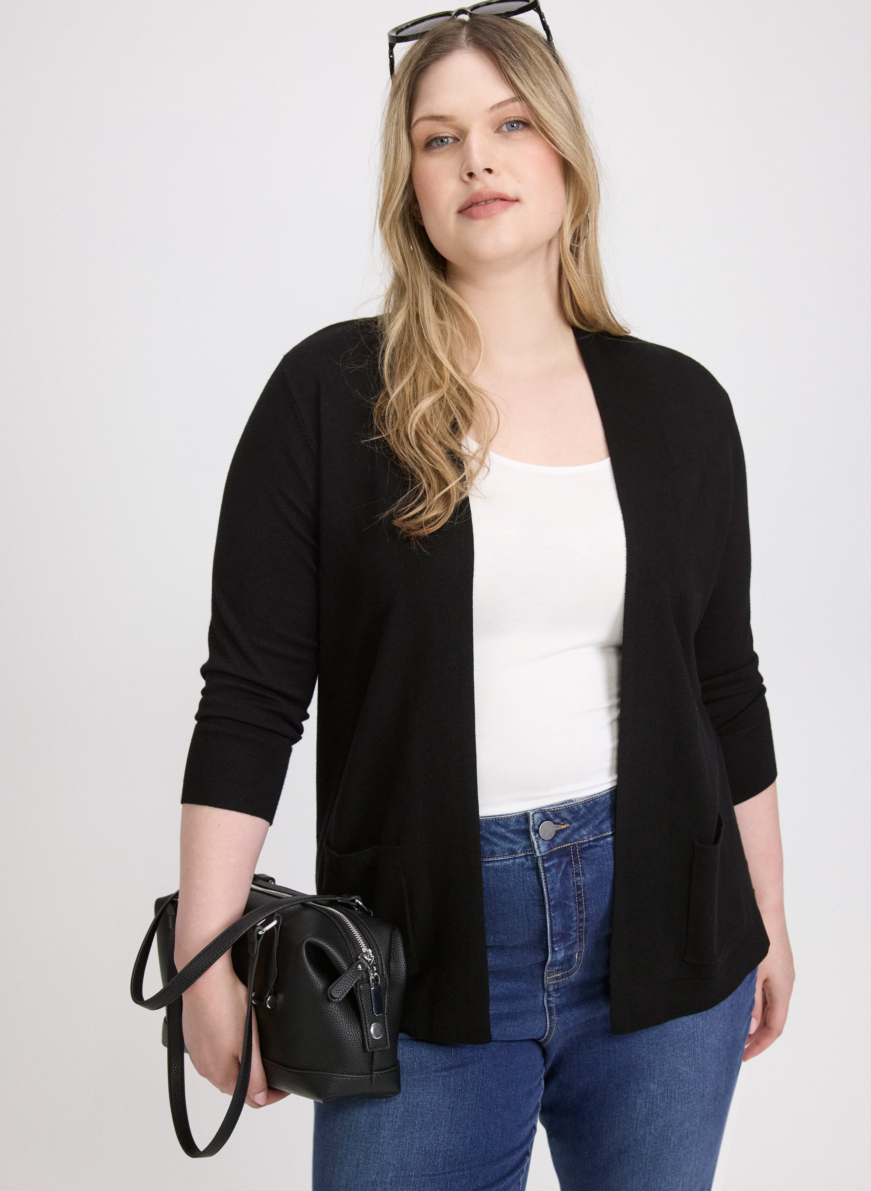 Short Open Front Cardigan