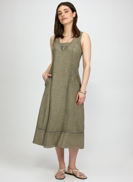 Linen-Blend Dress