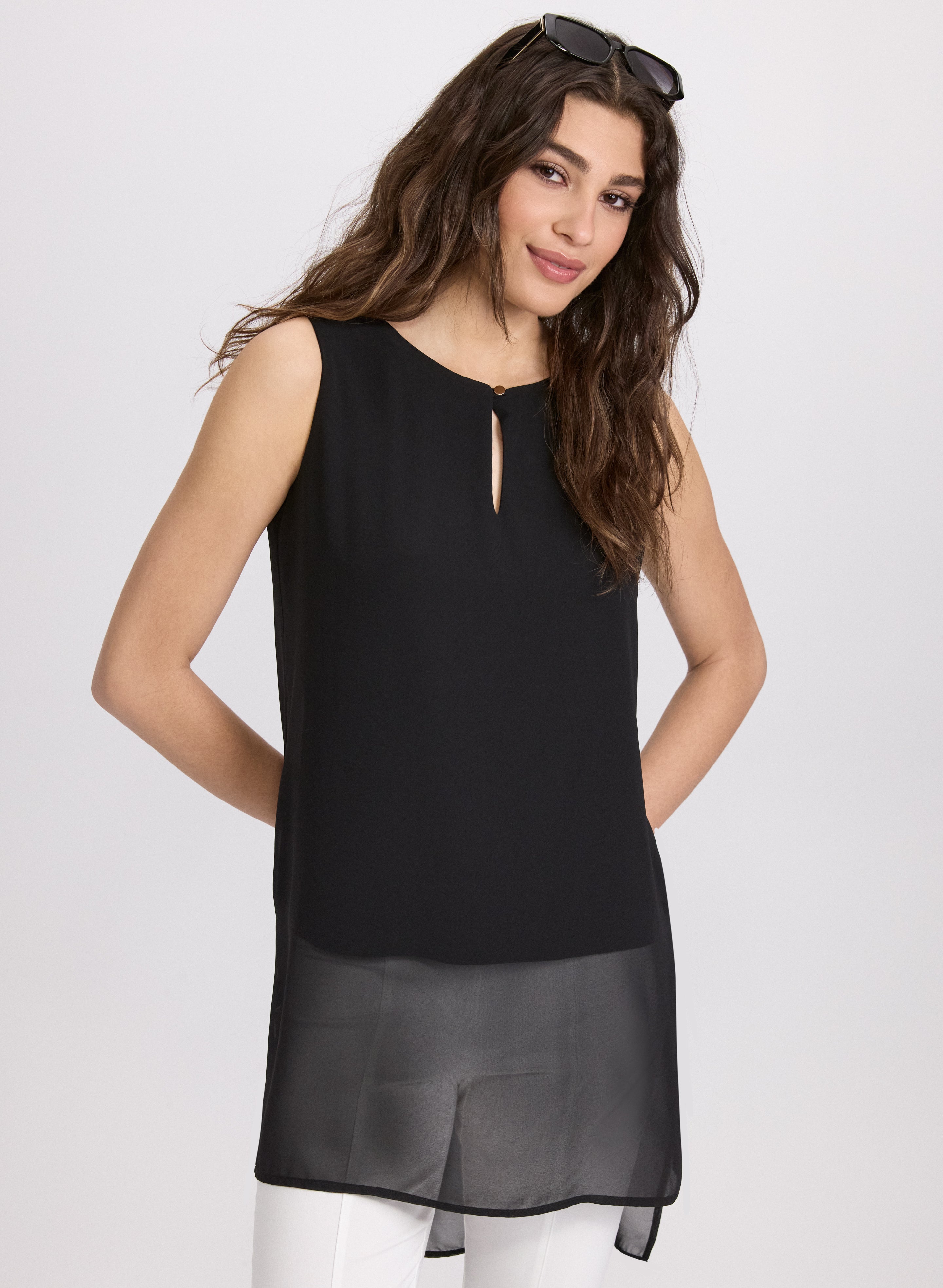 Sleeveless Asymmetric Tunic