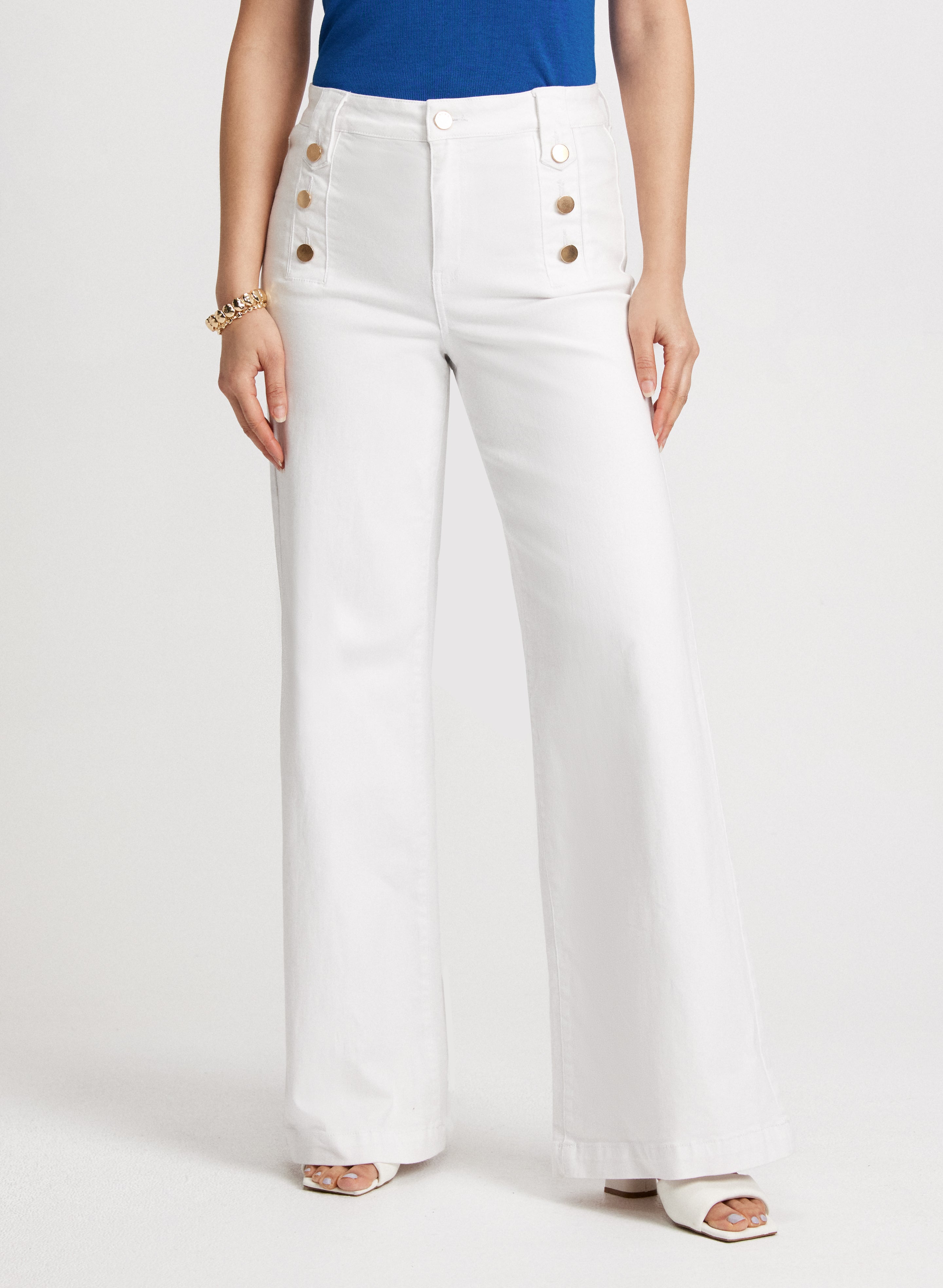 High waisted white wide leg jeans hotsell