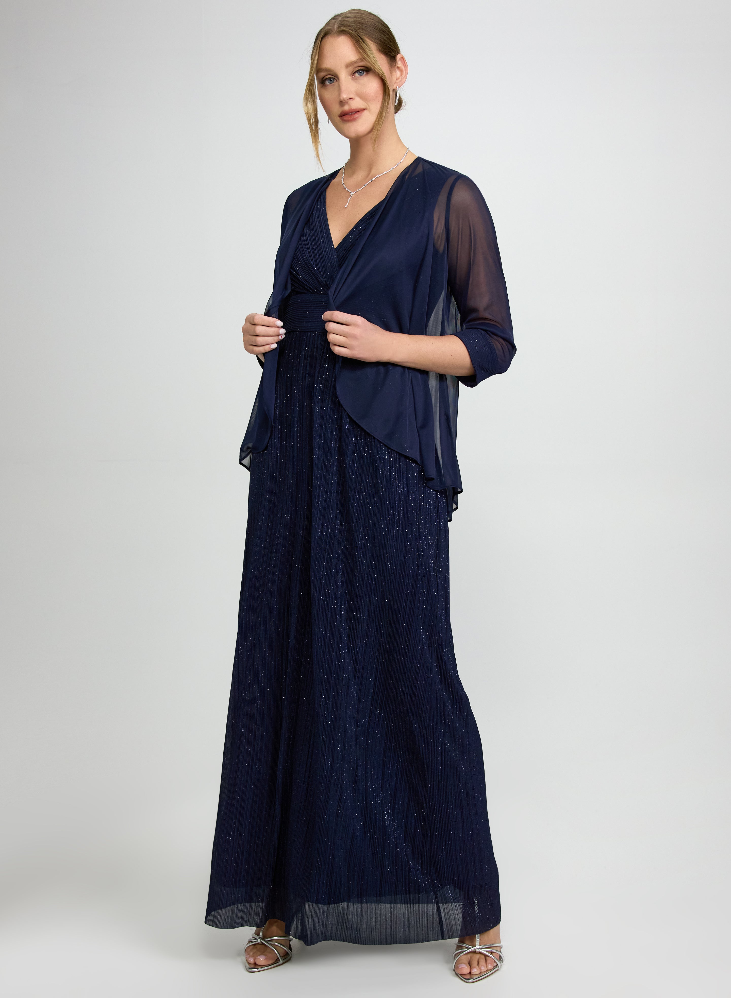 Glitter Dress & Chiffon Jacket Set Glitter Dress & Chiffon Jacket Set