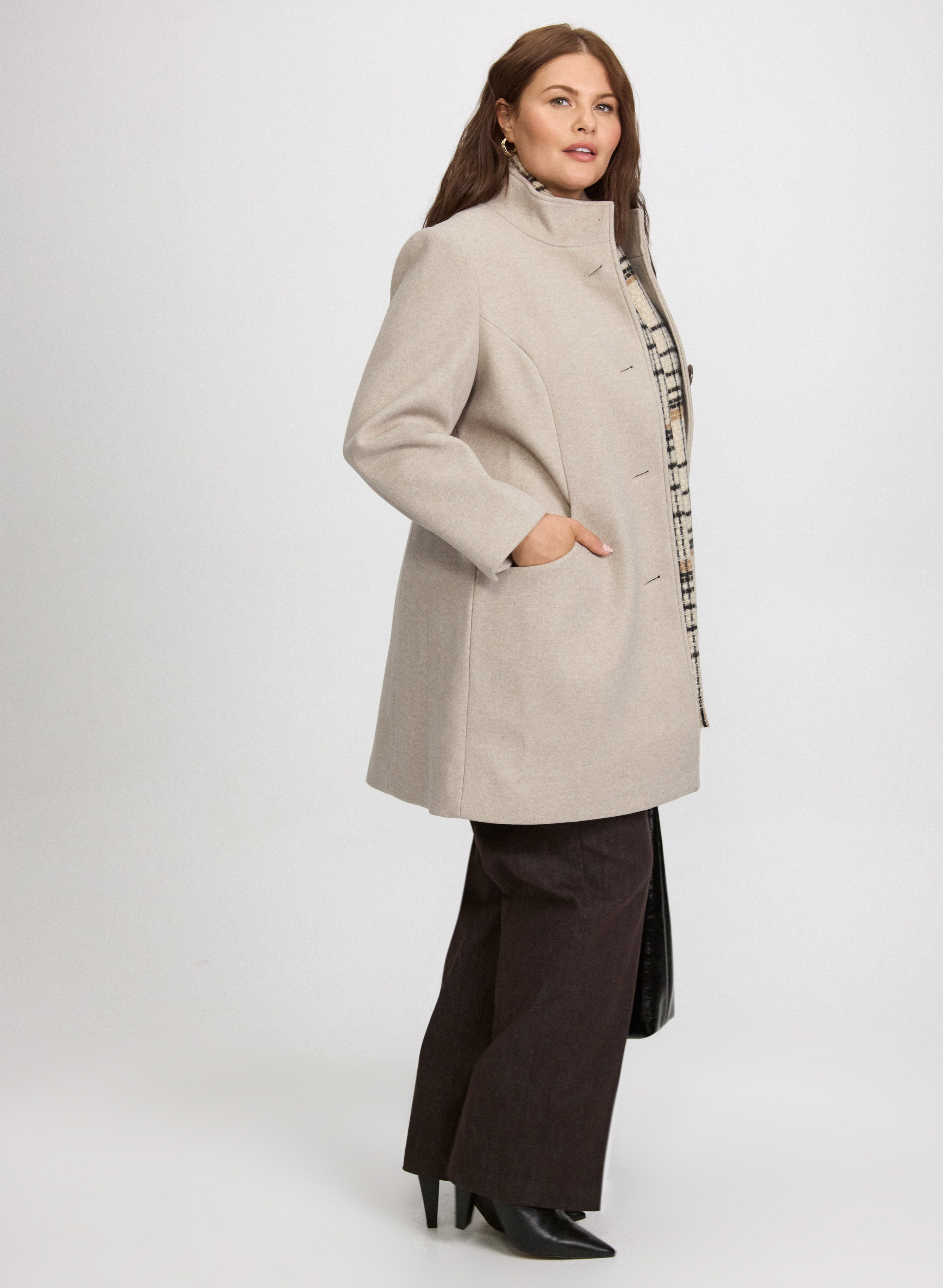 Stretch Wool-Blend Coat