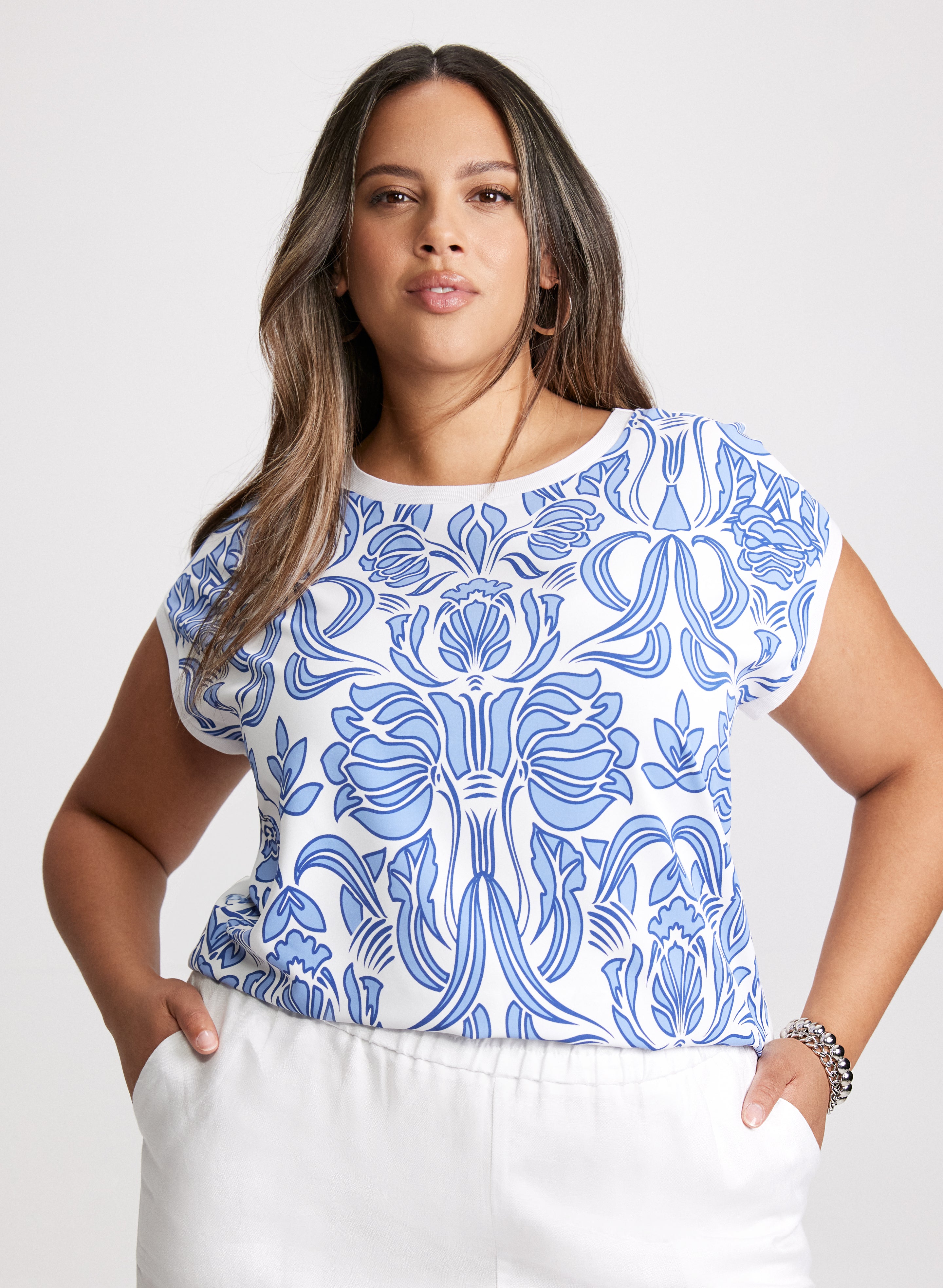 Abstract Floral Print T-Shirt