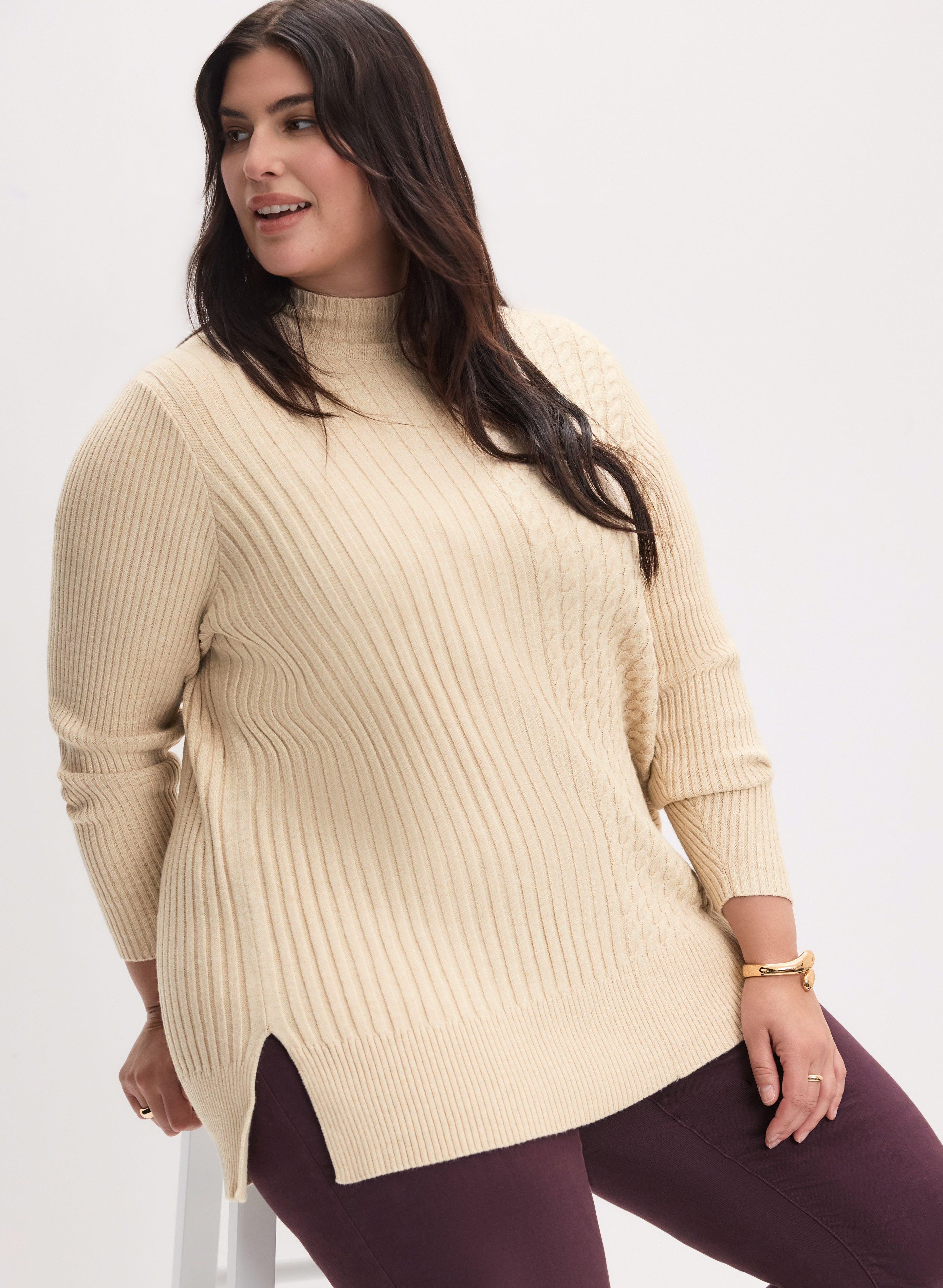 Cable & Rib Knit Sweater