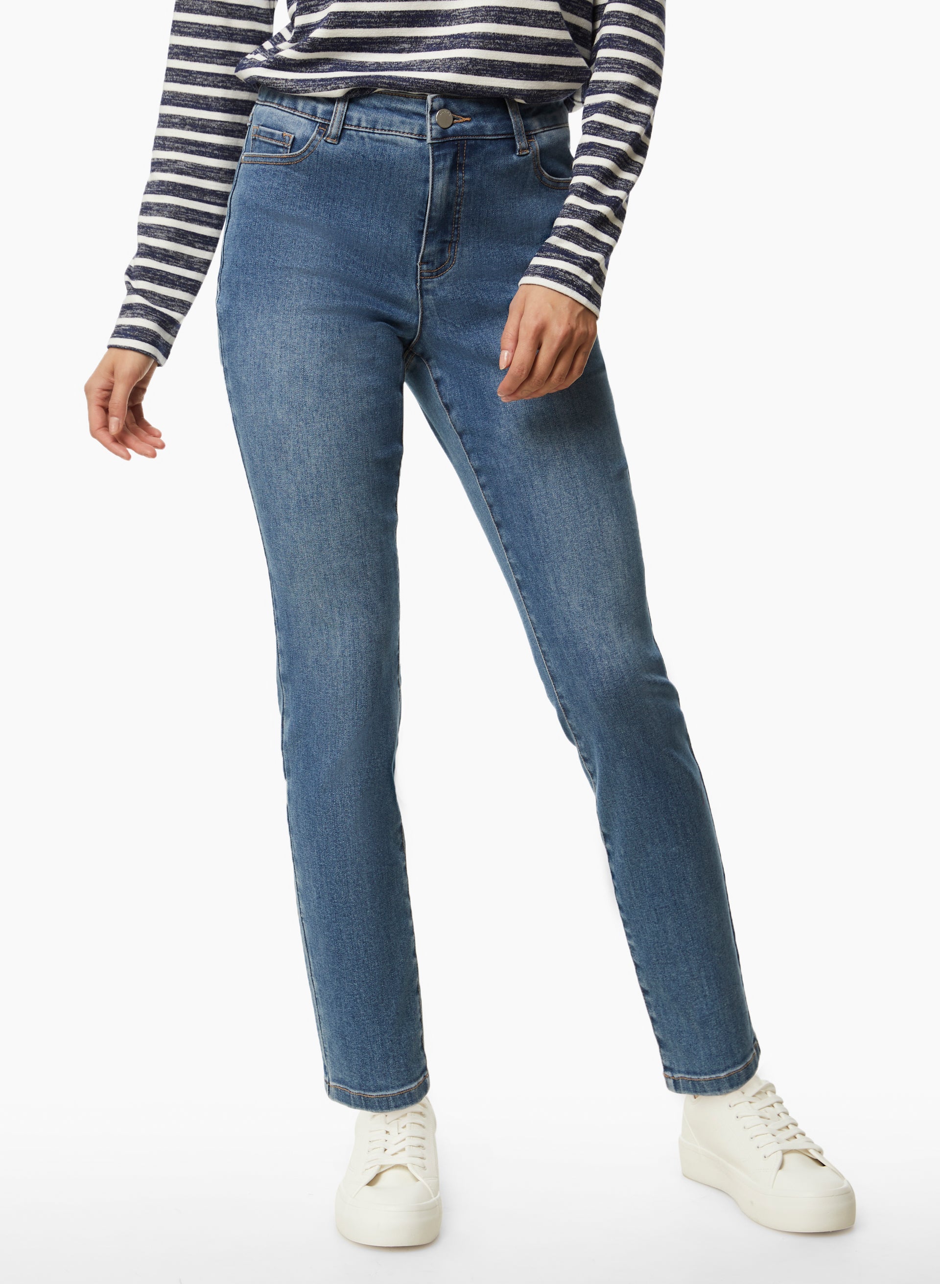 Essential High-Waist Slim Leg Jeans