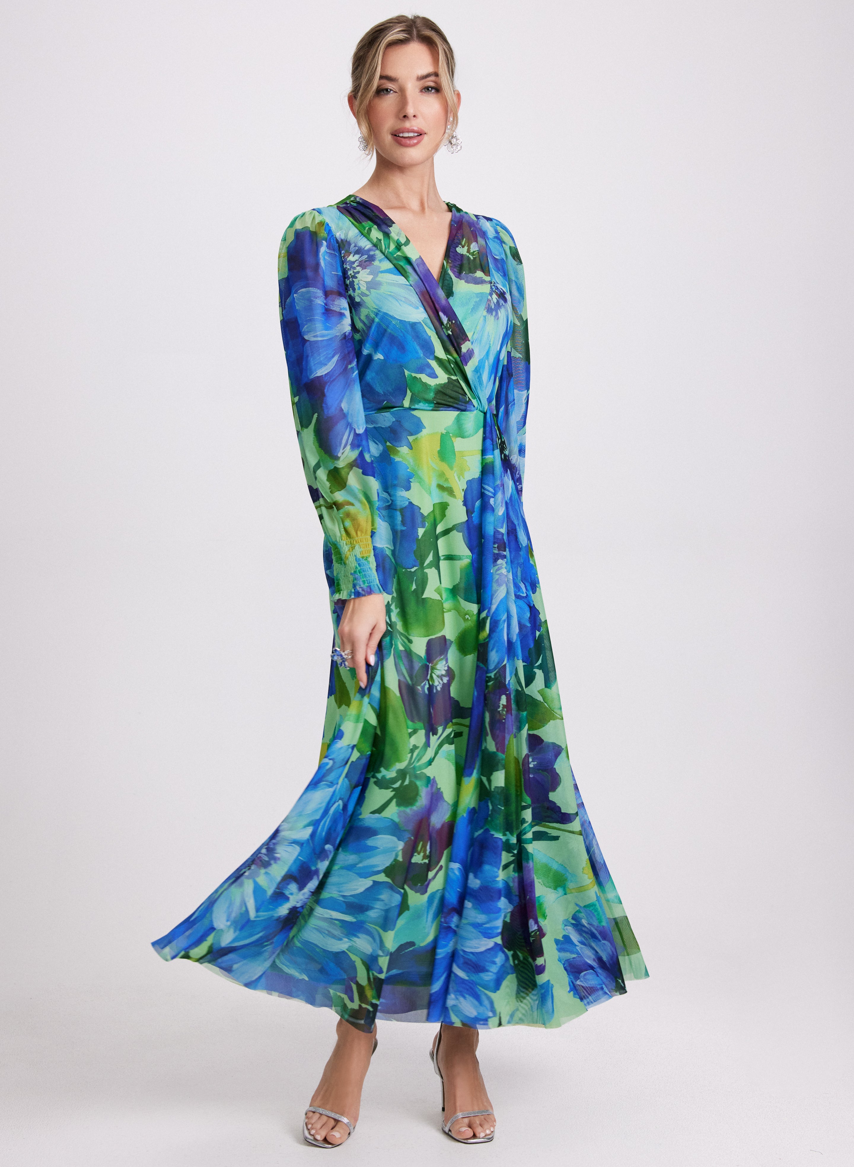 ワンピース aclent Sheer flower long dress aclent アクレント sheer flower long dress - メルカリ