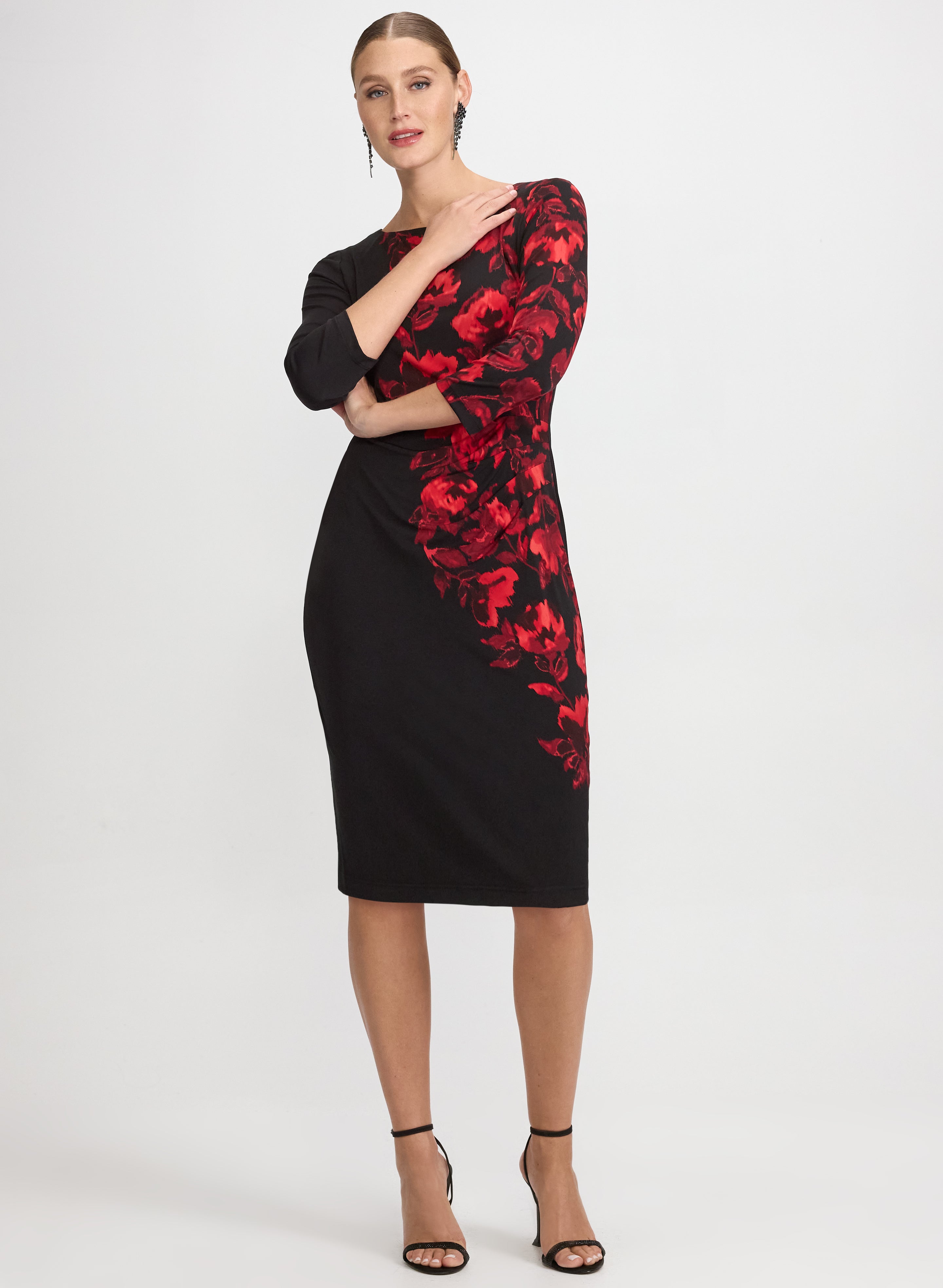 Floral Placement Print Dress Floral Placement Print Dress