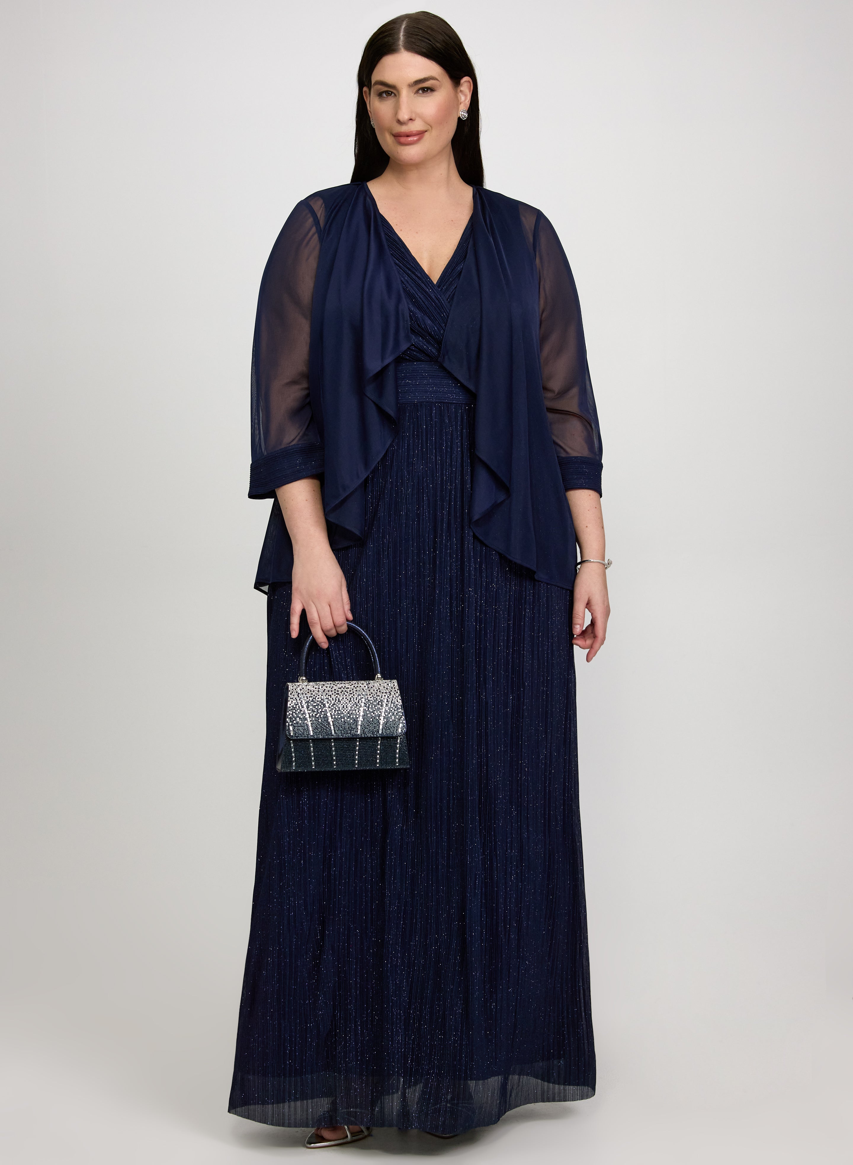 Glitter Chiffon Jacket & Dress Set Glitter Chiffon Jacket & Dress Set