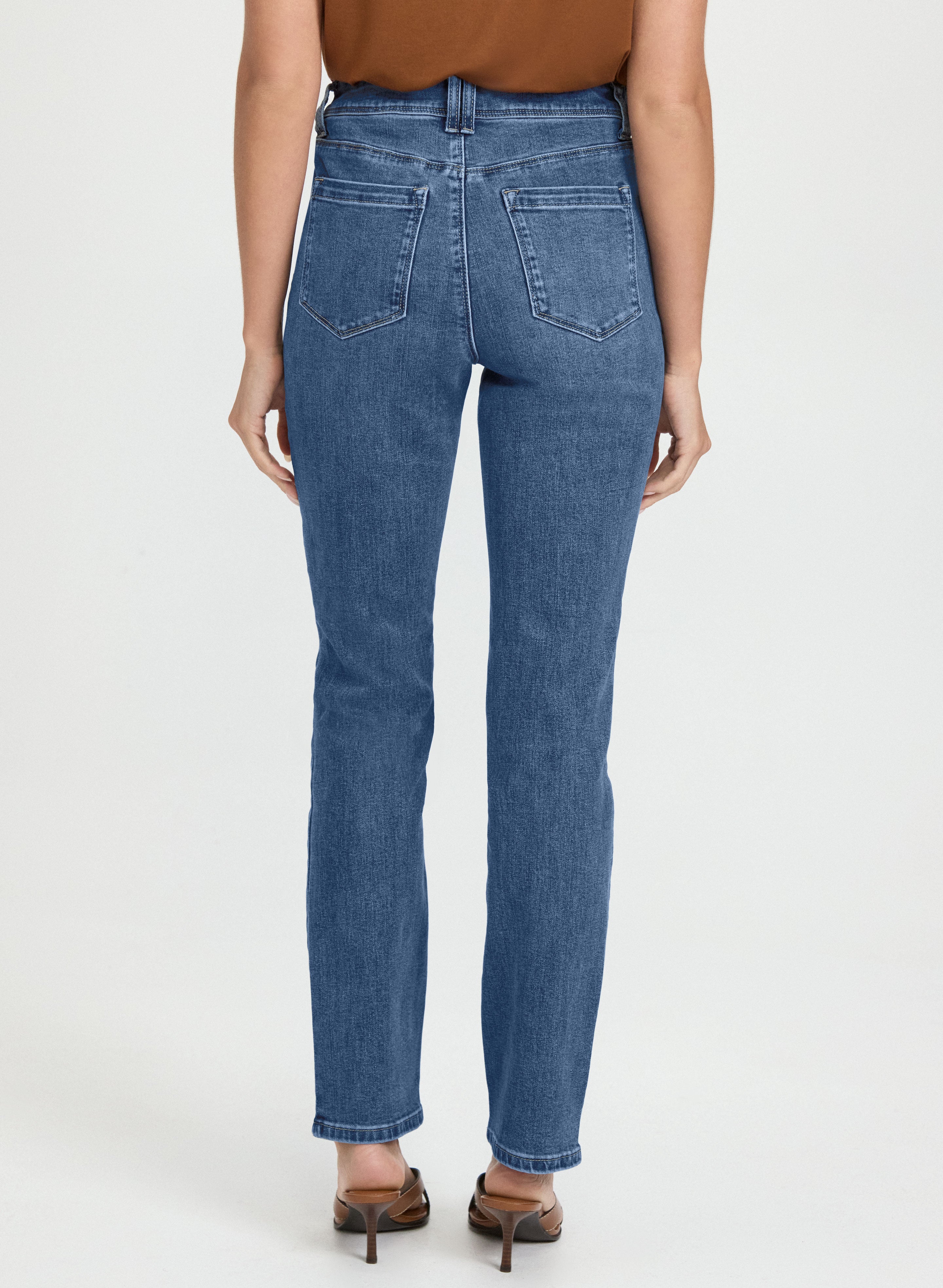 パンツ INSCRIRE Straight Patch Difference Denim STRAIGHT FIT JEANS - Blue / Green | ZARA Canada