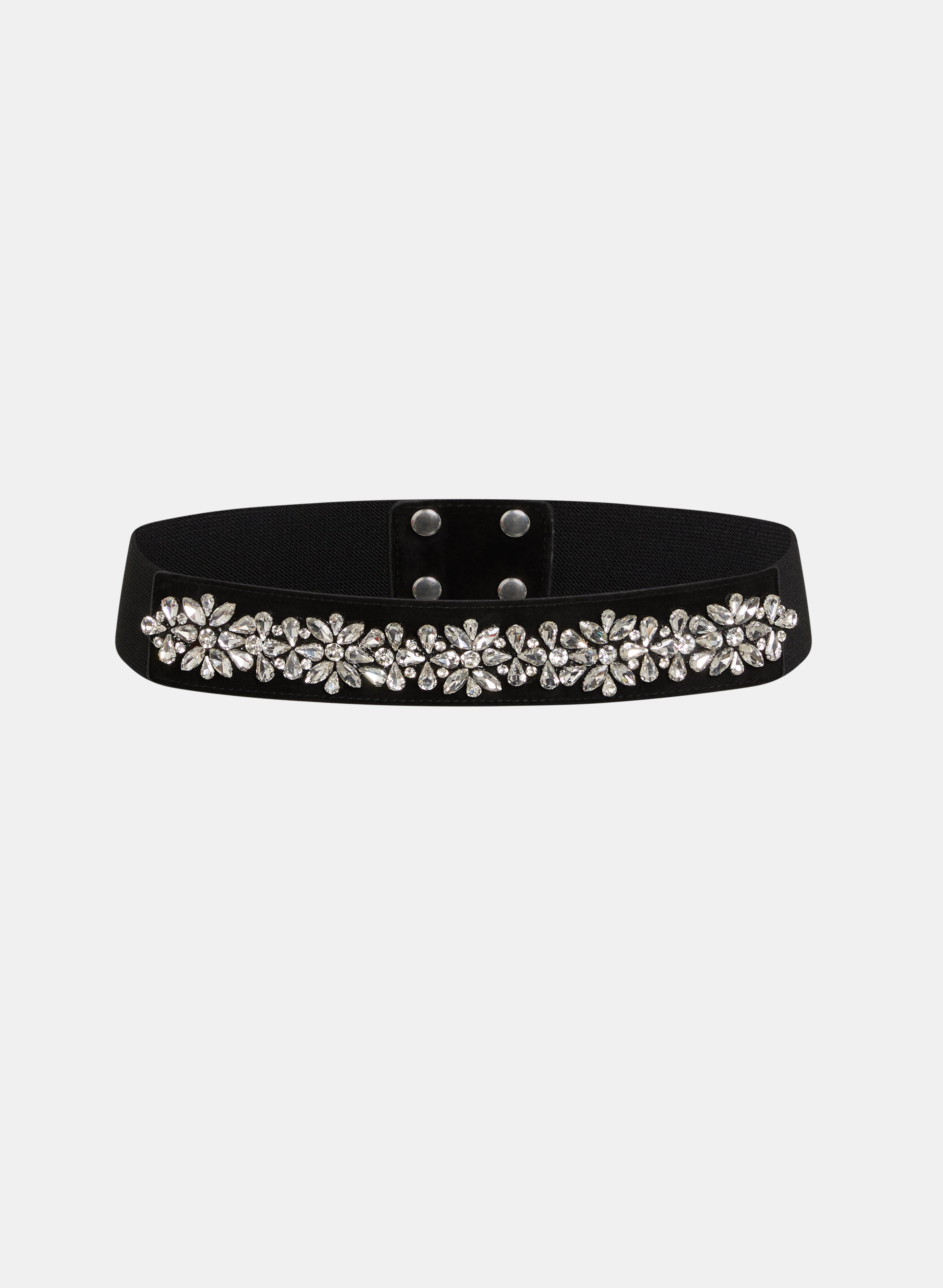 Rhinestone Flower Elastic Belt