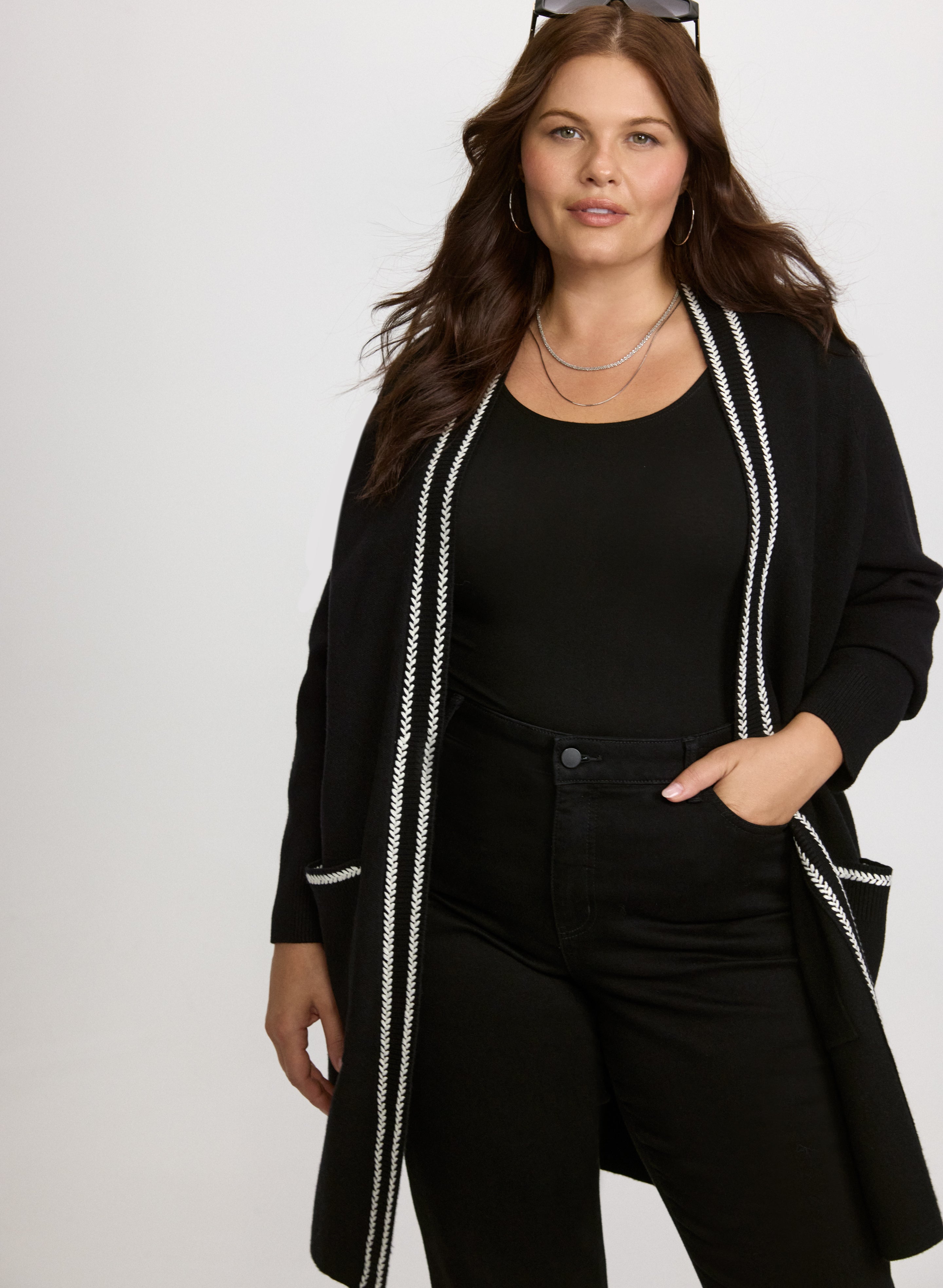 Contrast Stitch Cardigan