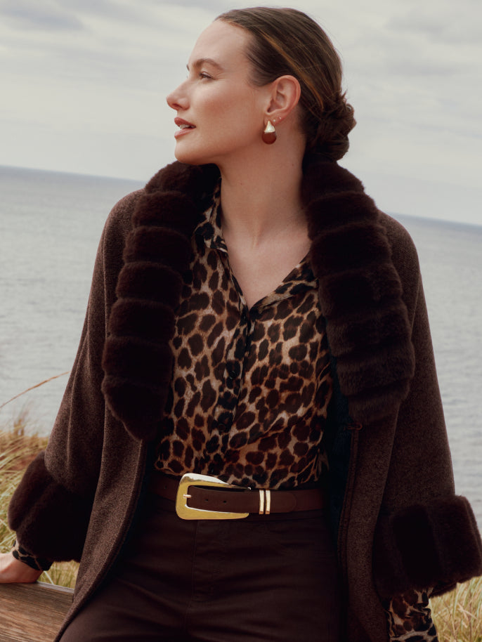 トップス MIX ANIMAL JACQUARD BRUSHED CARDIGAN MIX ANIMAL JACQUARD BRUSHED CARDIGAN