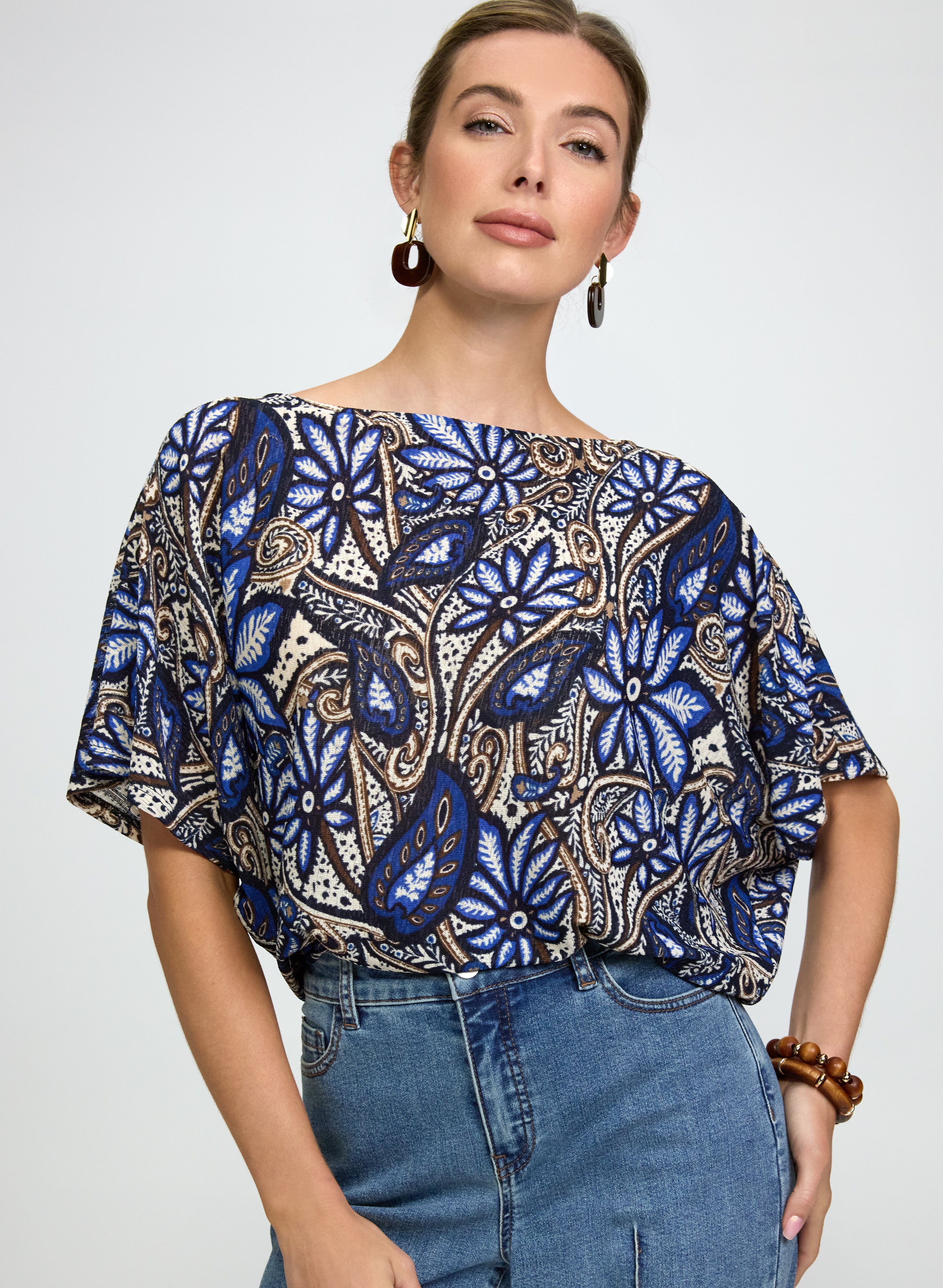 Paisley Batwing Top