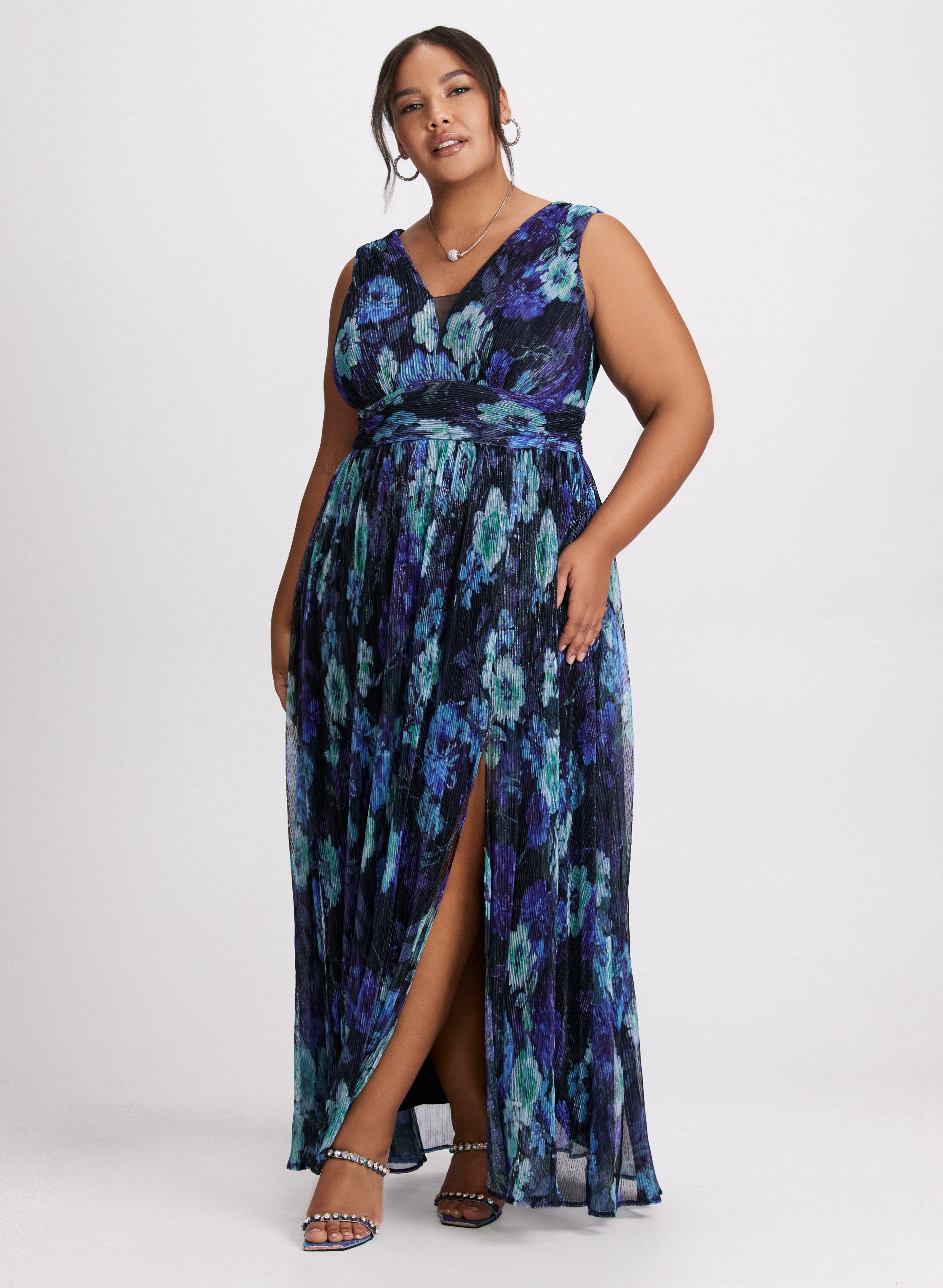 Floral Plisse Dress