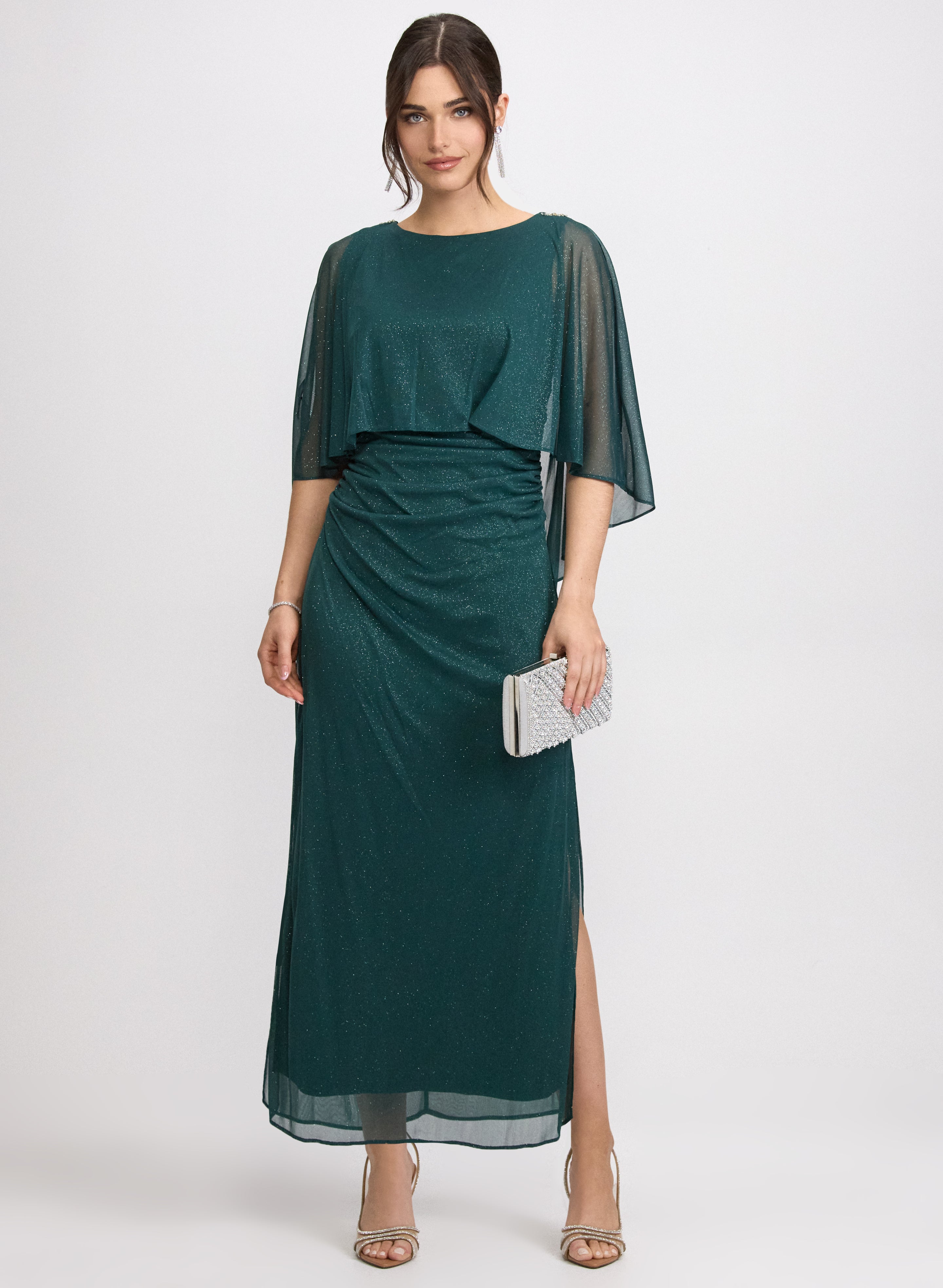 shiny mesh dress Glitter Mesh Dress