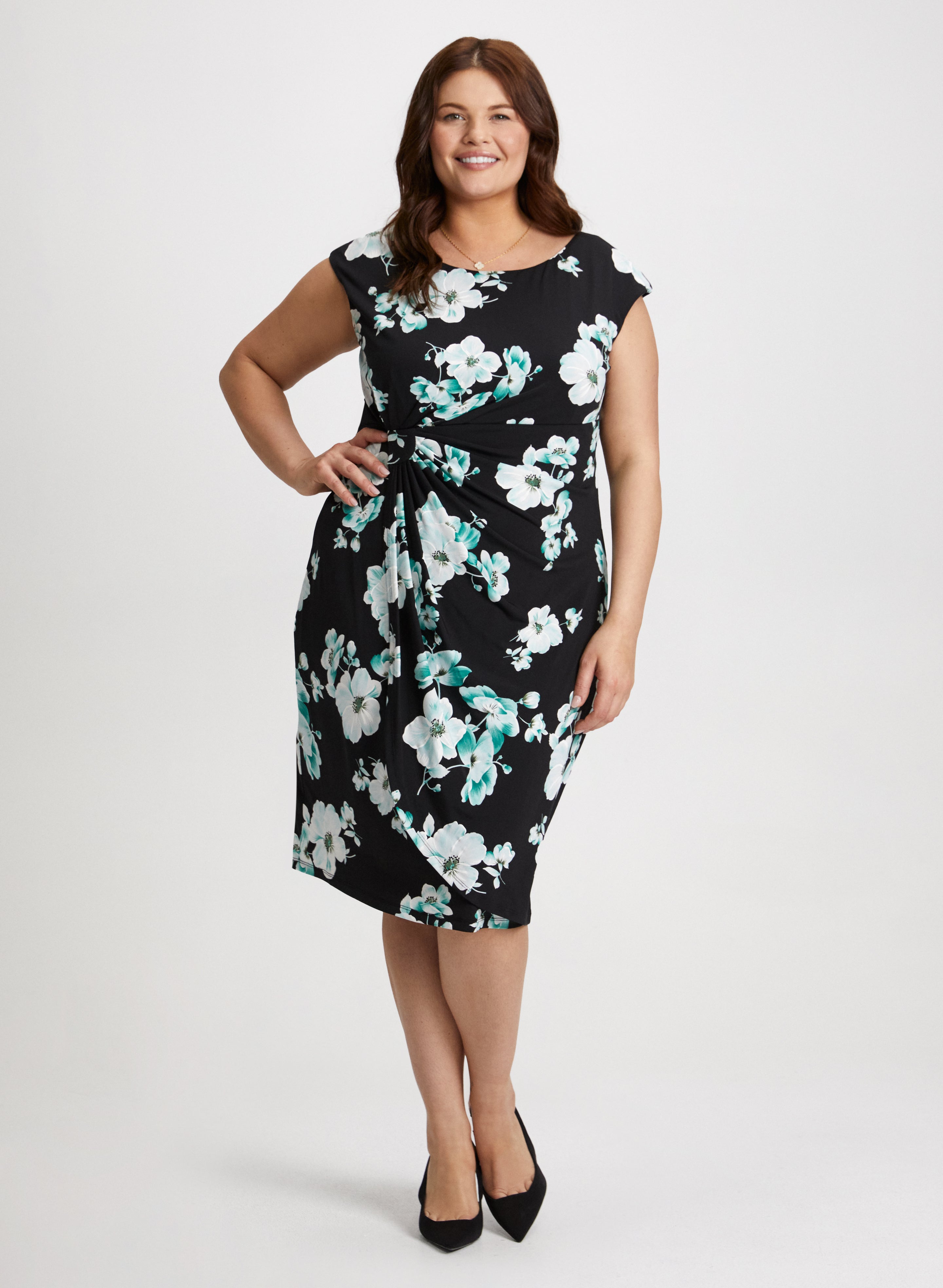 Ruched Waist Floral Dress