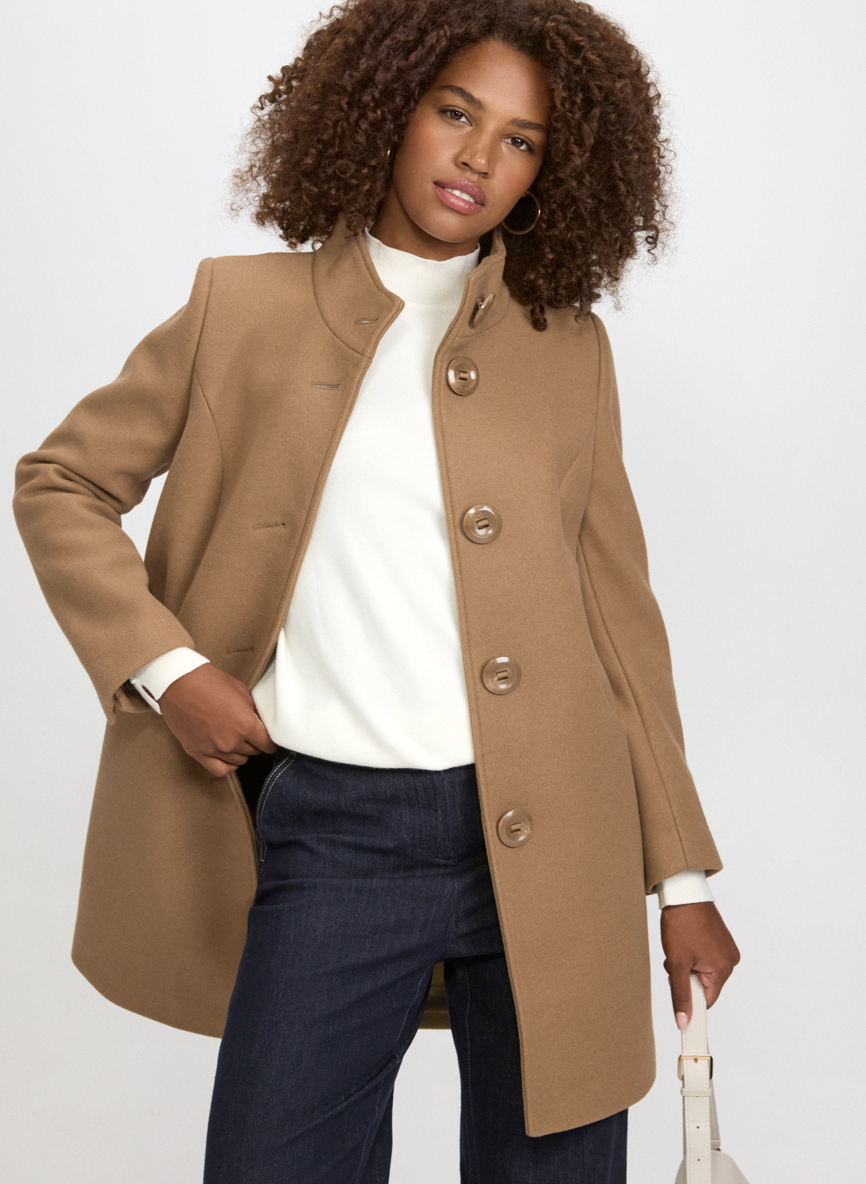 Stretch Wool-Blend Coat