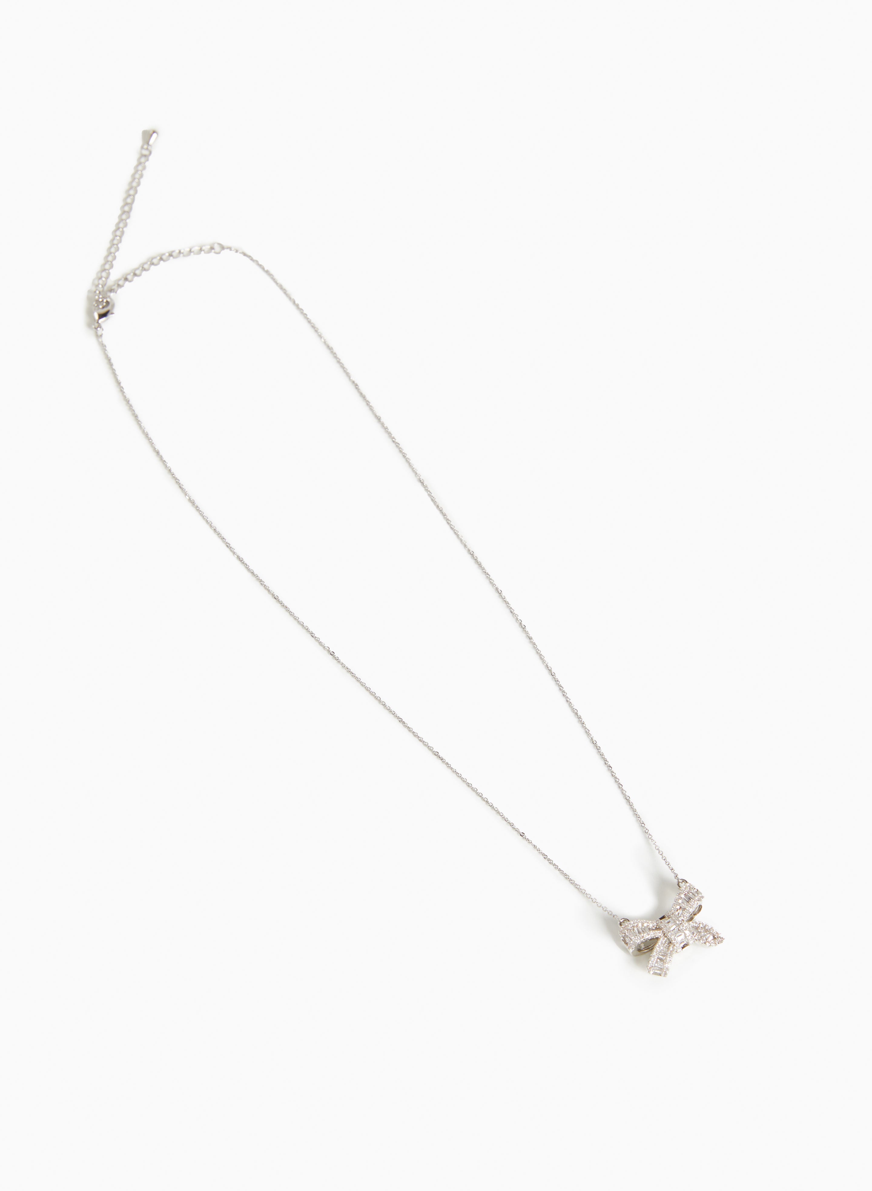 Crystal Bow Pendant Necklace