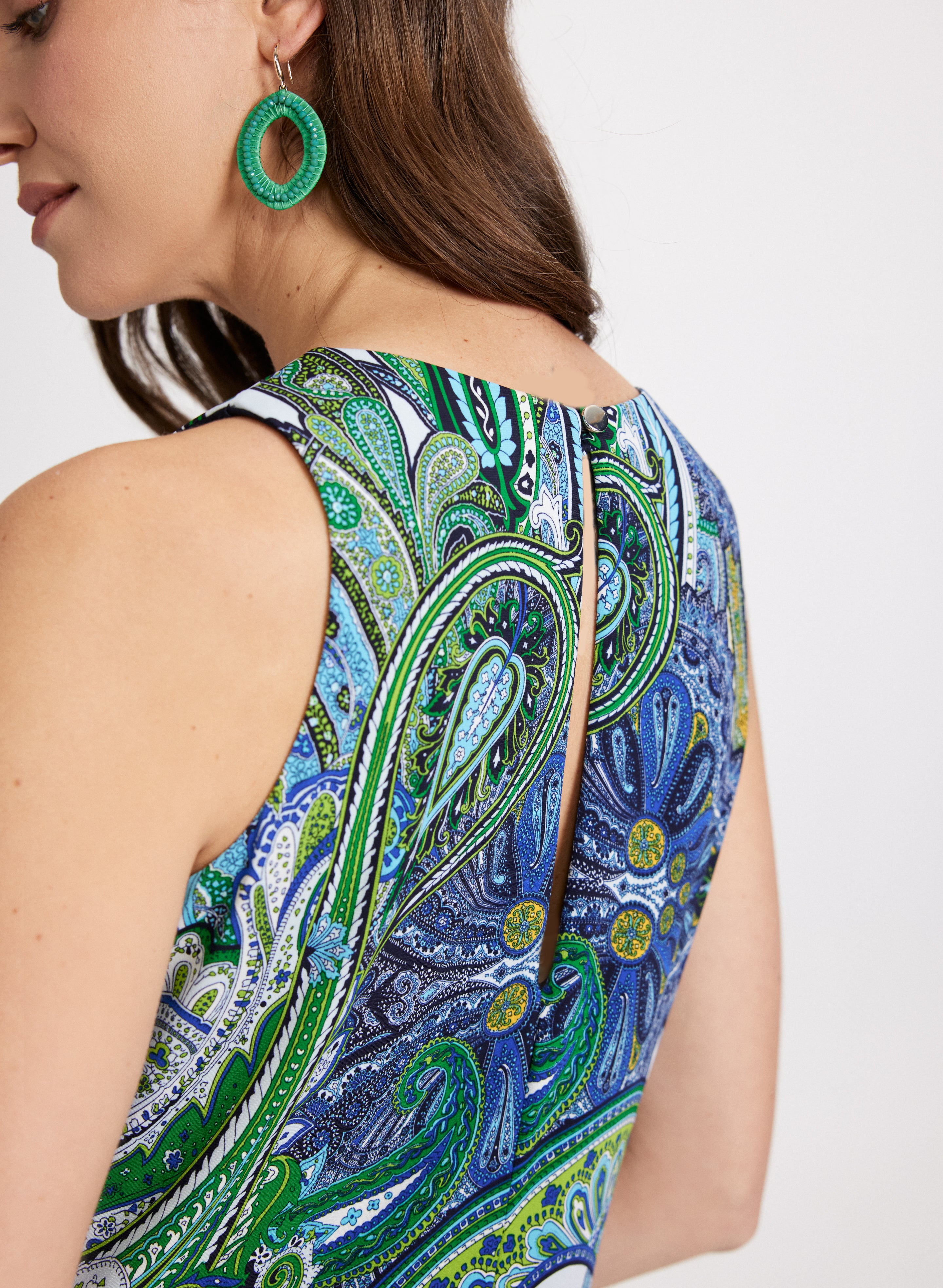 ドレス Original paisley pattern dress Paisley Midi Dress