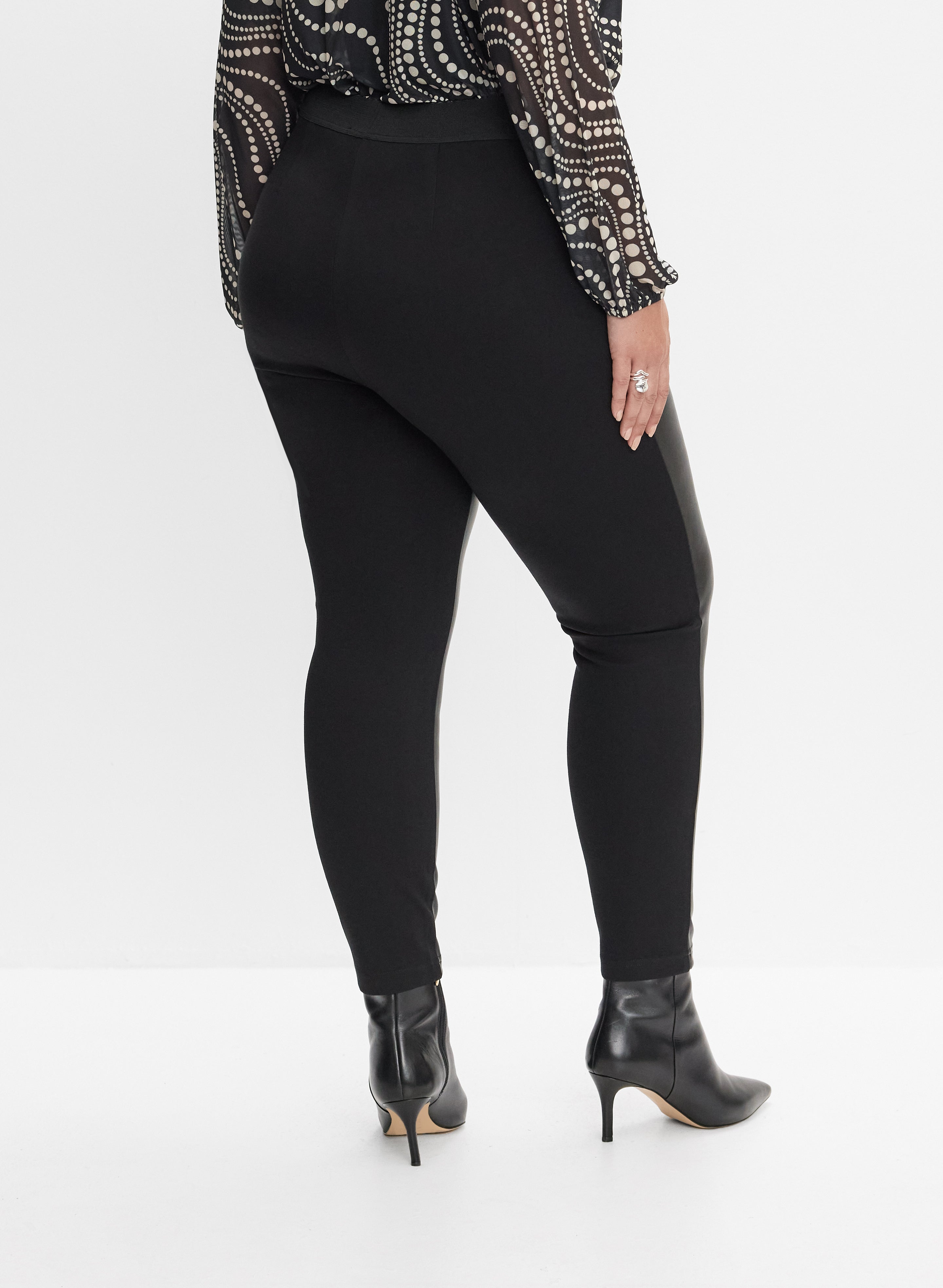 Melanie Lyne - Vegan Leather Front Leggings